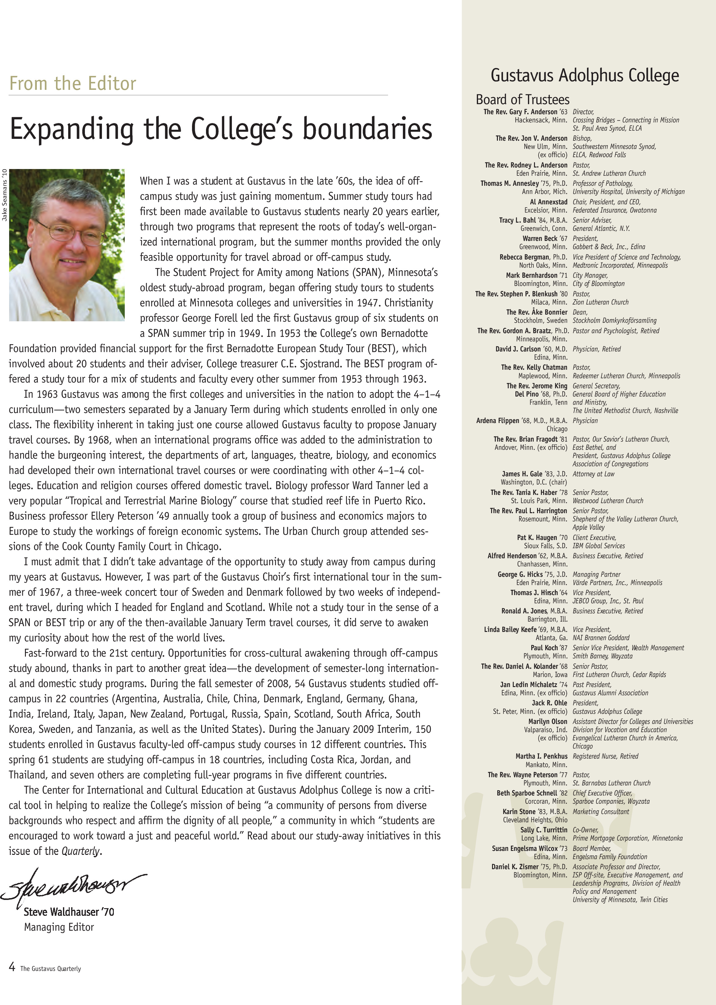 quarterly page