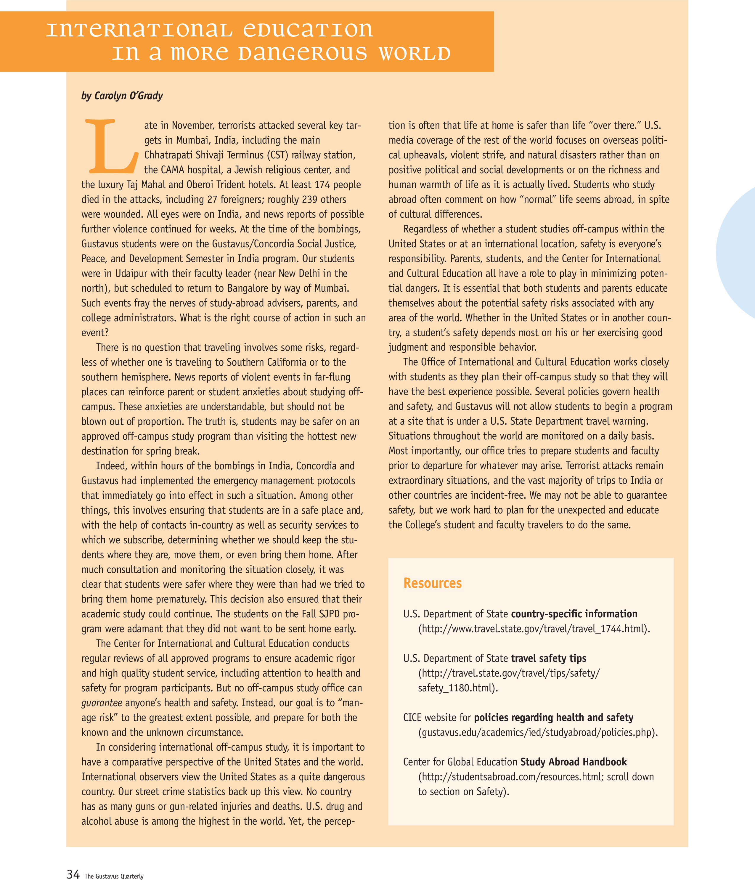 quarterly page