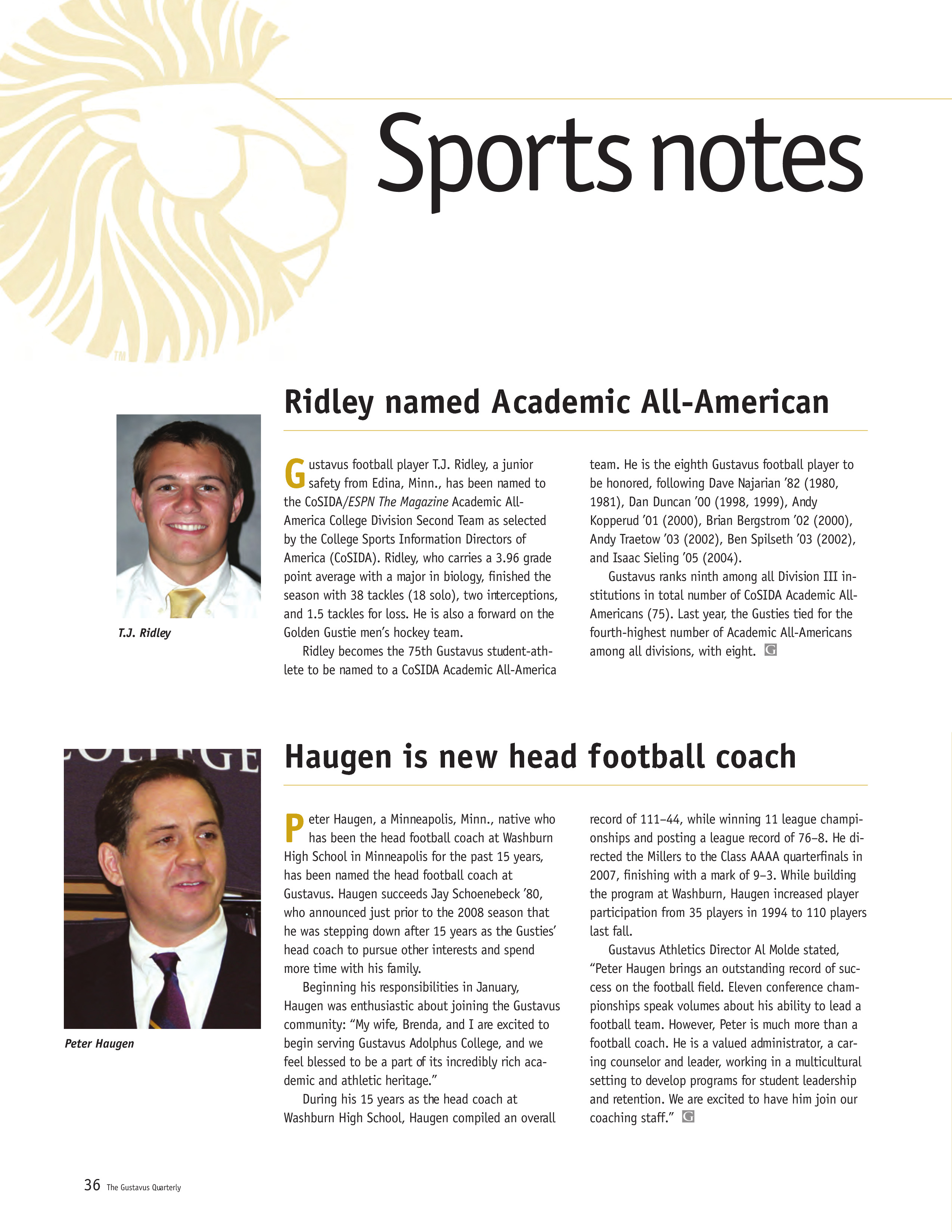 quarterly page