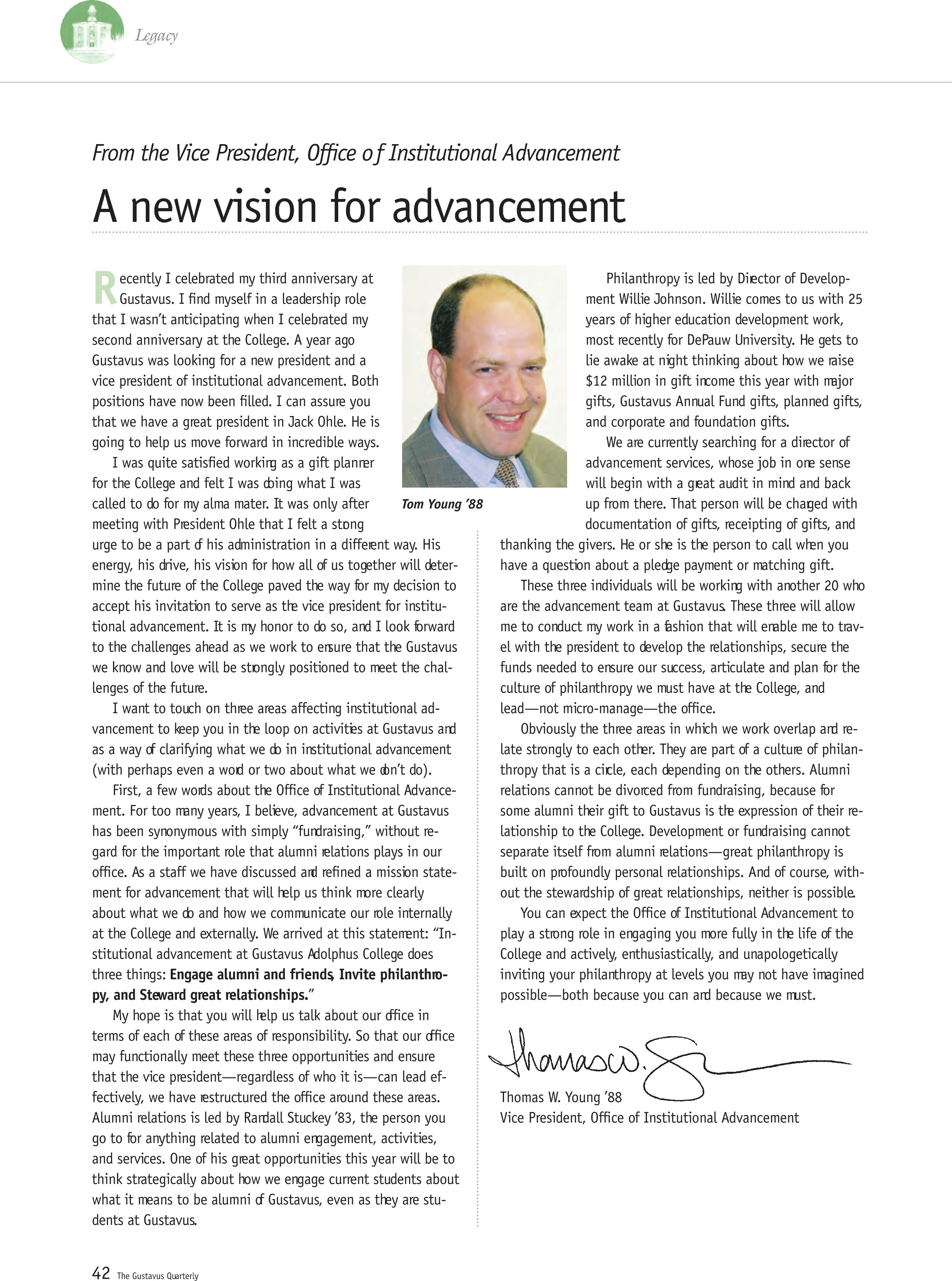 quarterly page