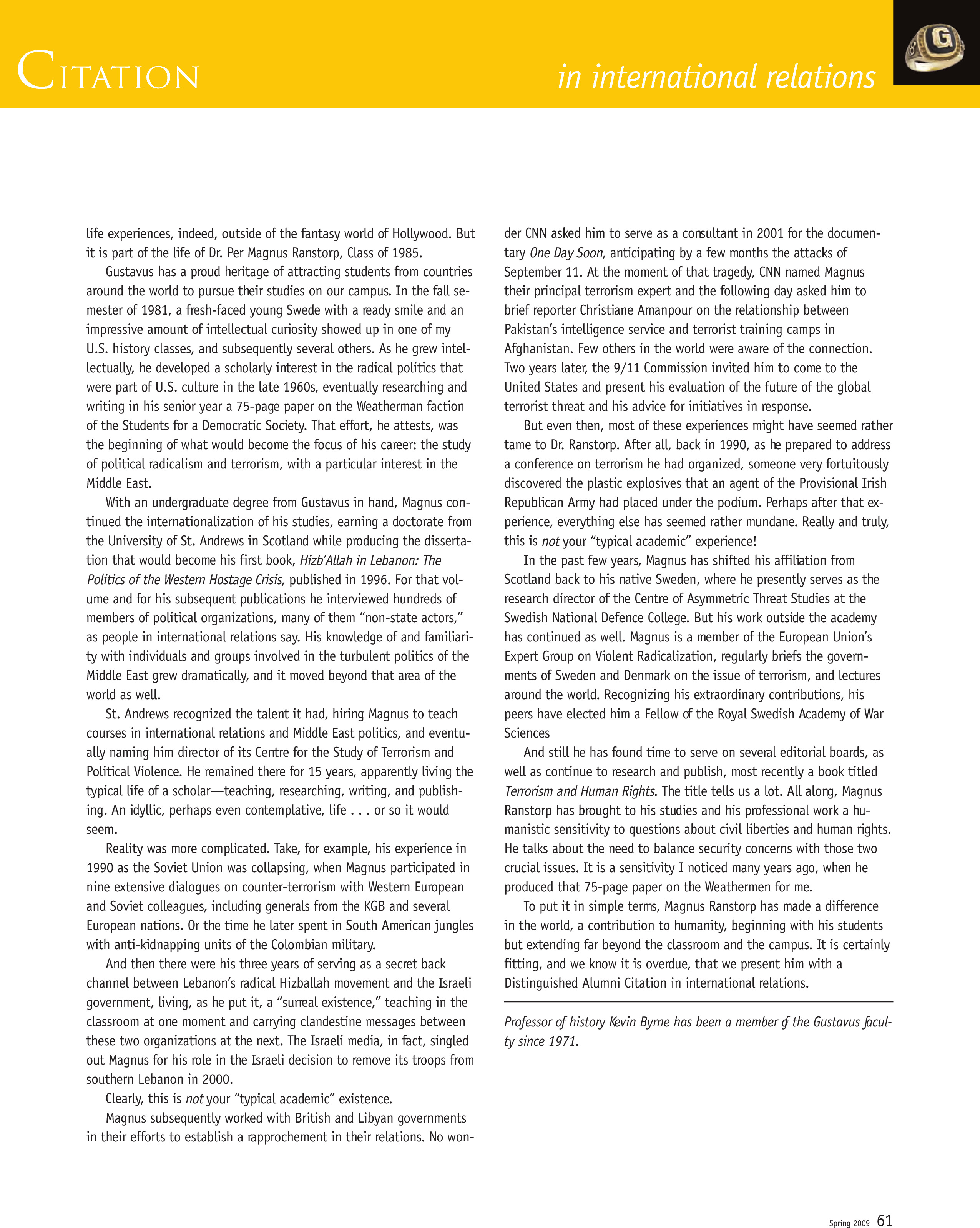 quarterly page