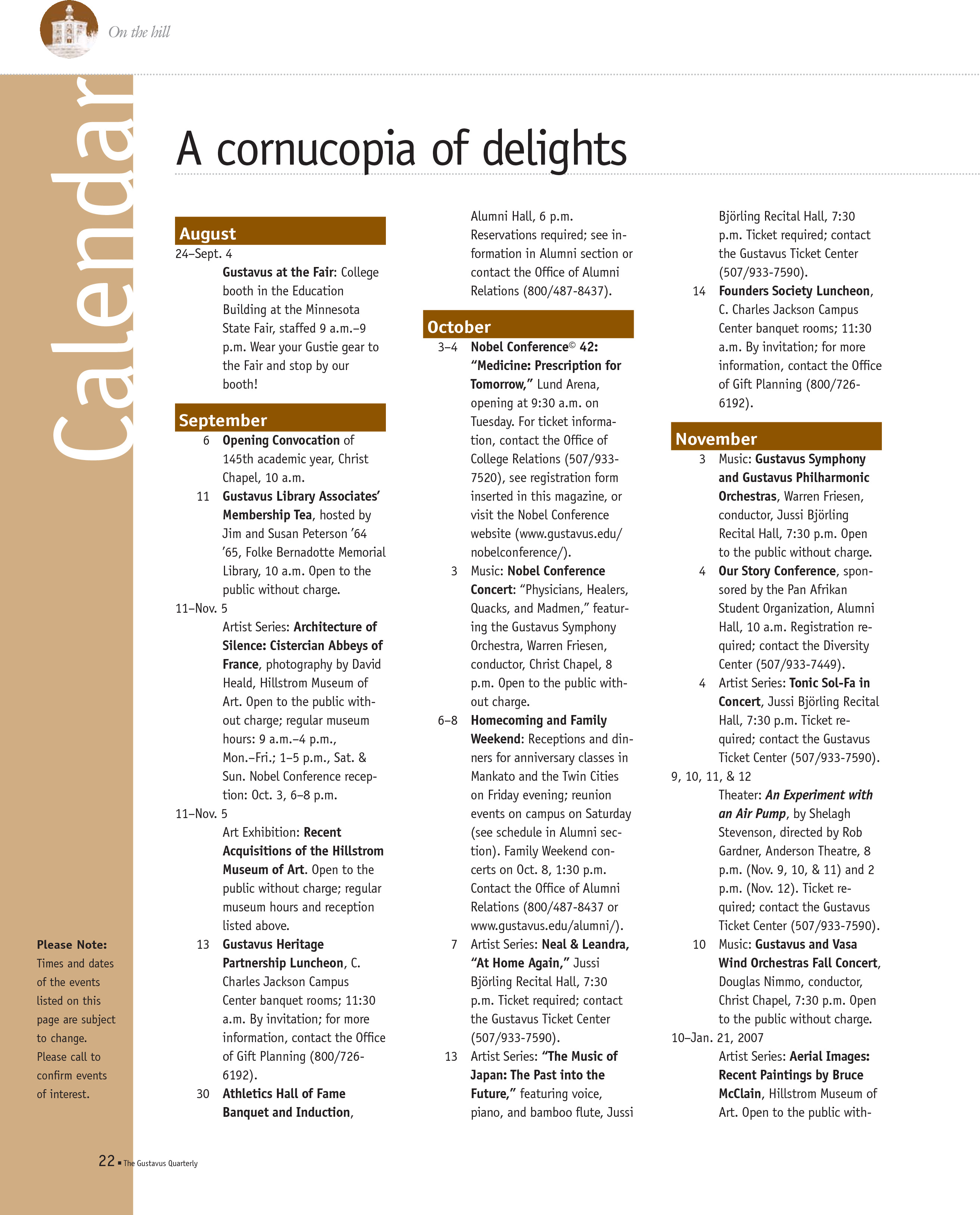 quarterly page