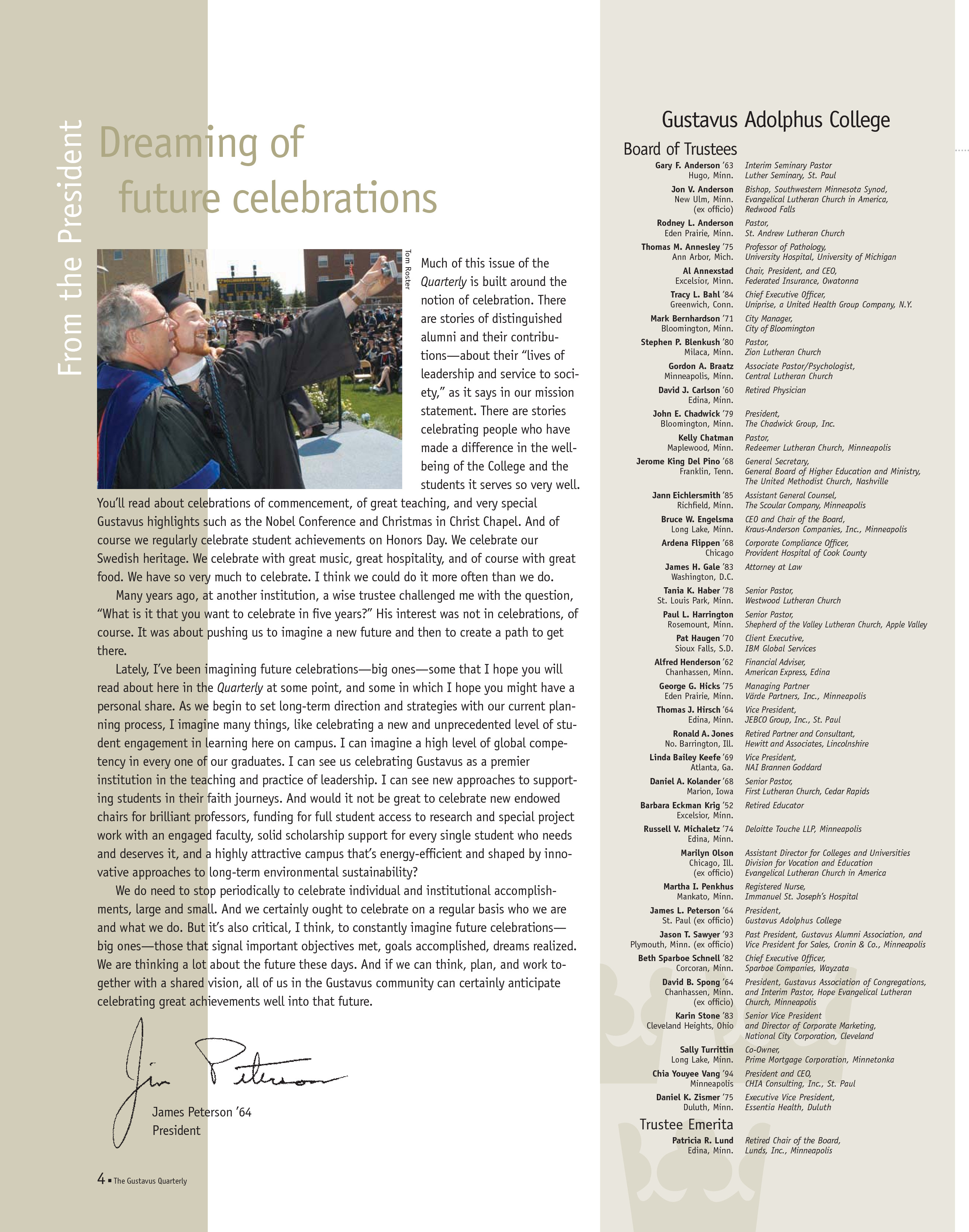 quarterly page
