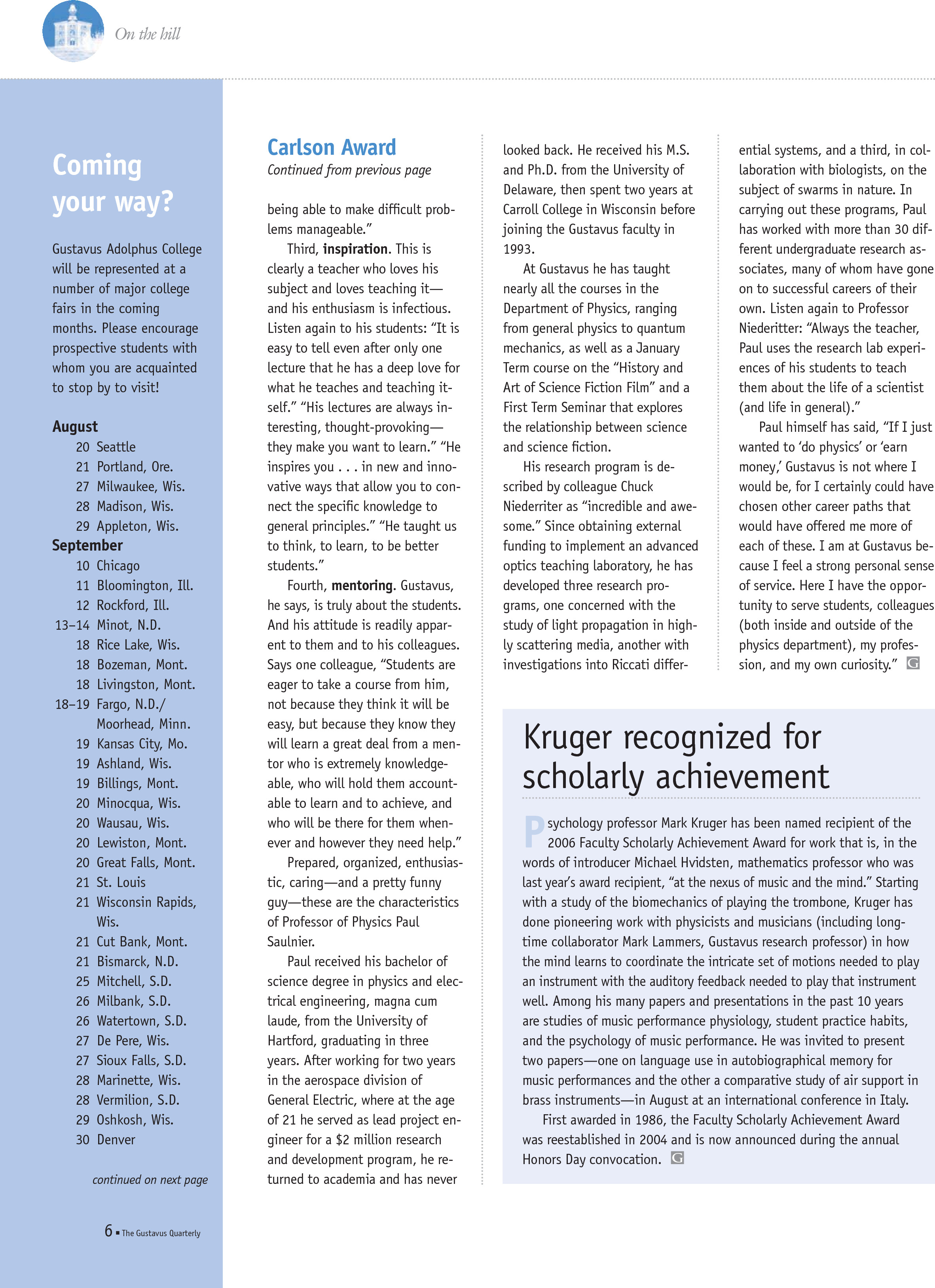 quarterly page