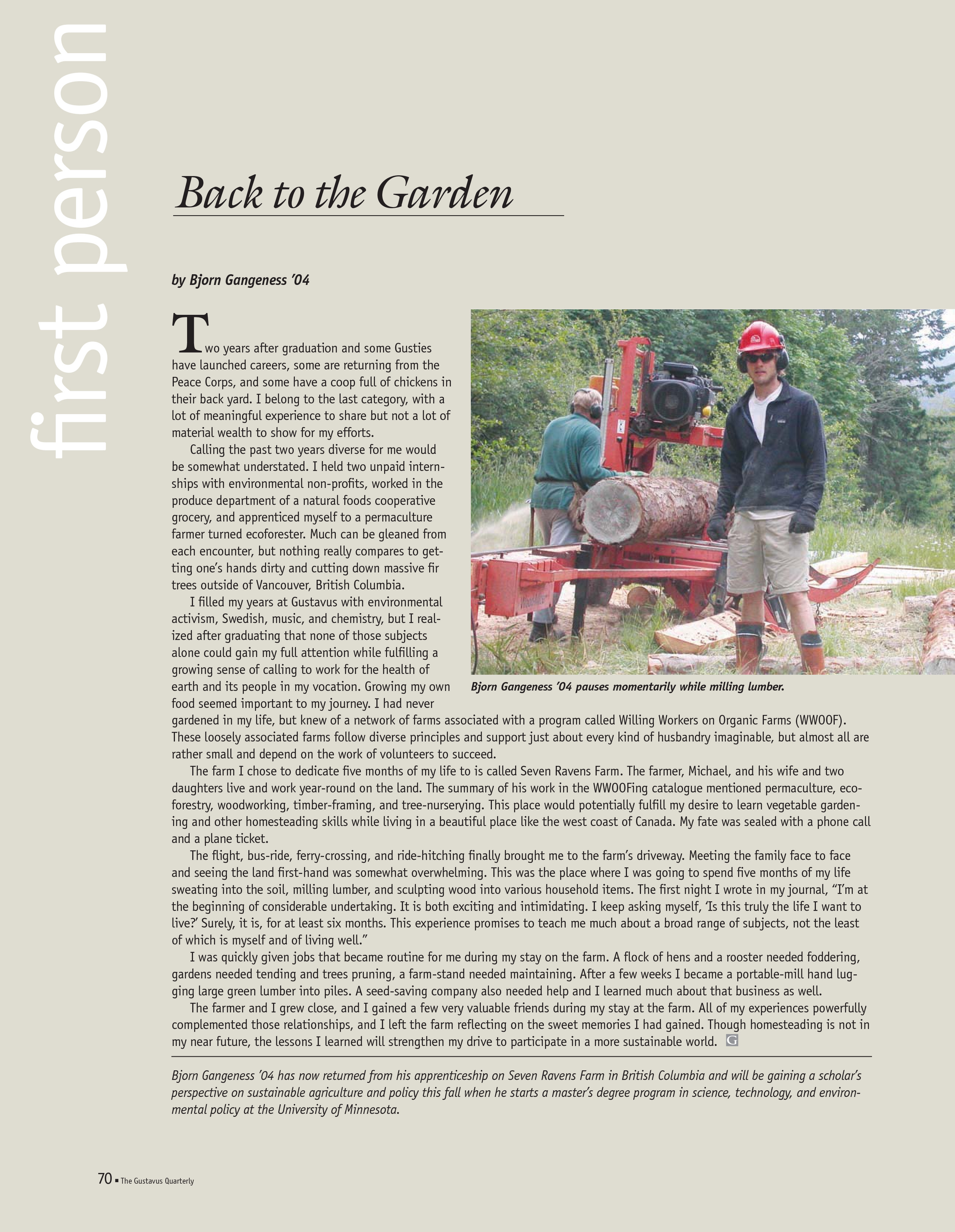 quarterly page
