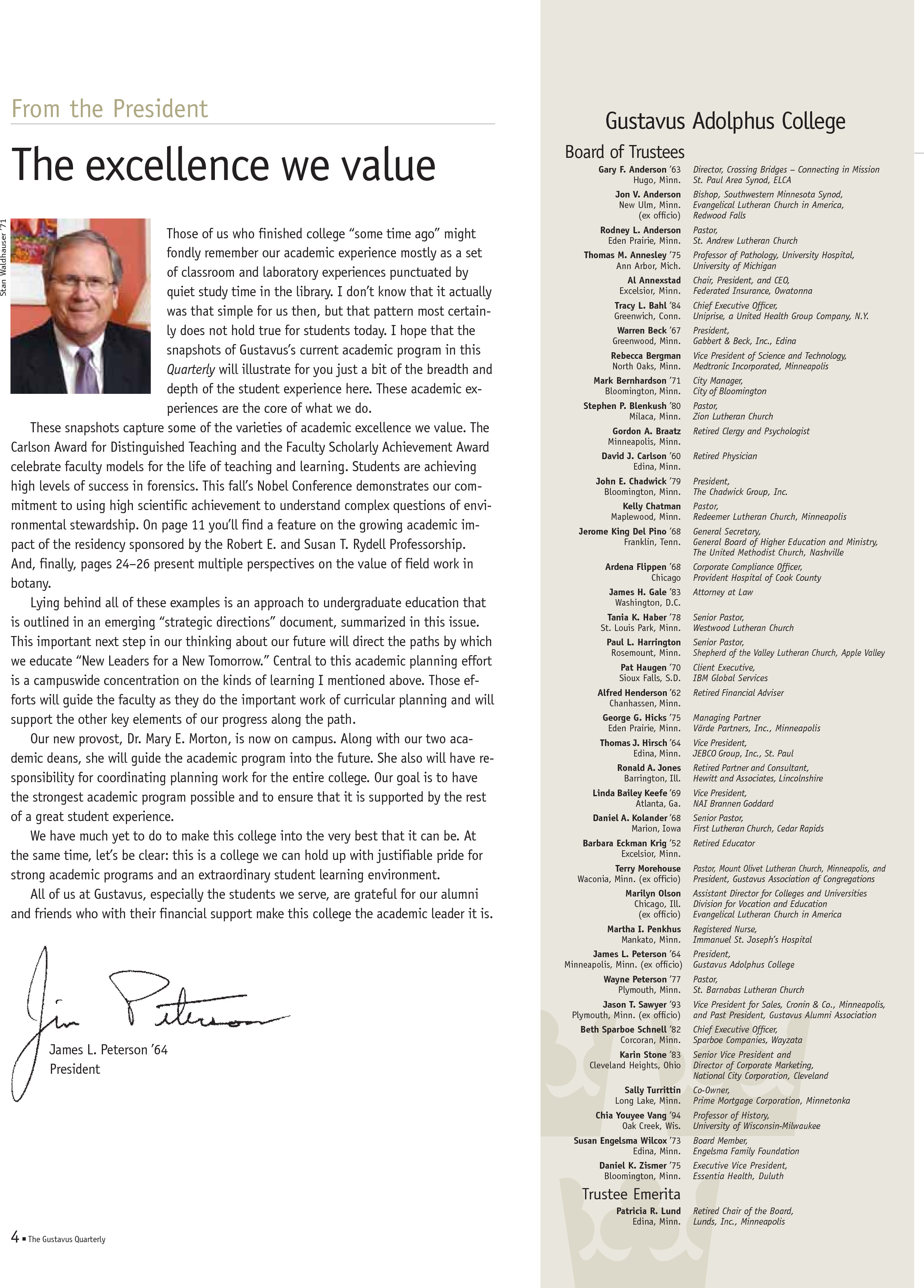 quarterly page
