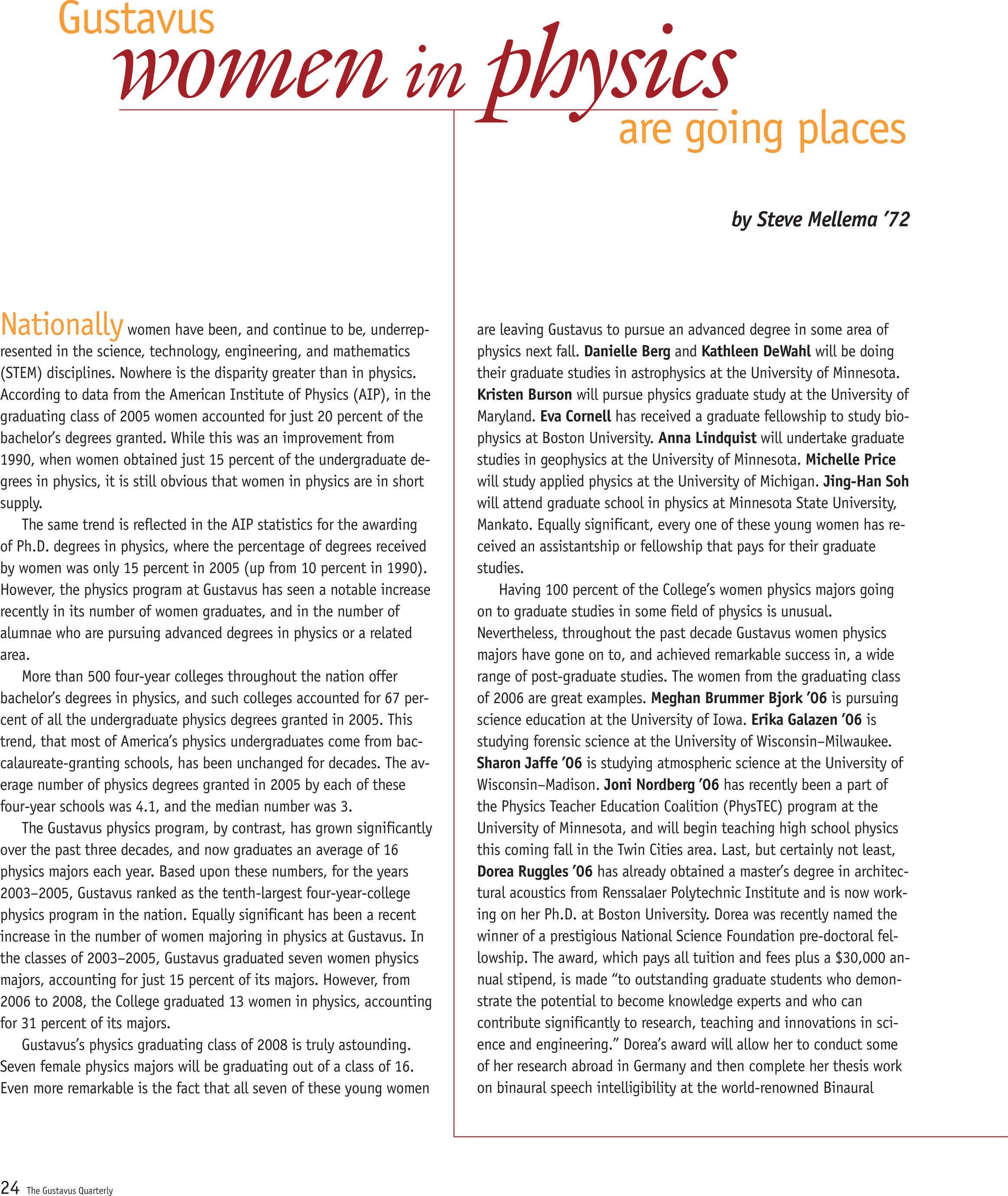 quarterly page