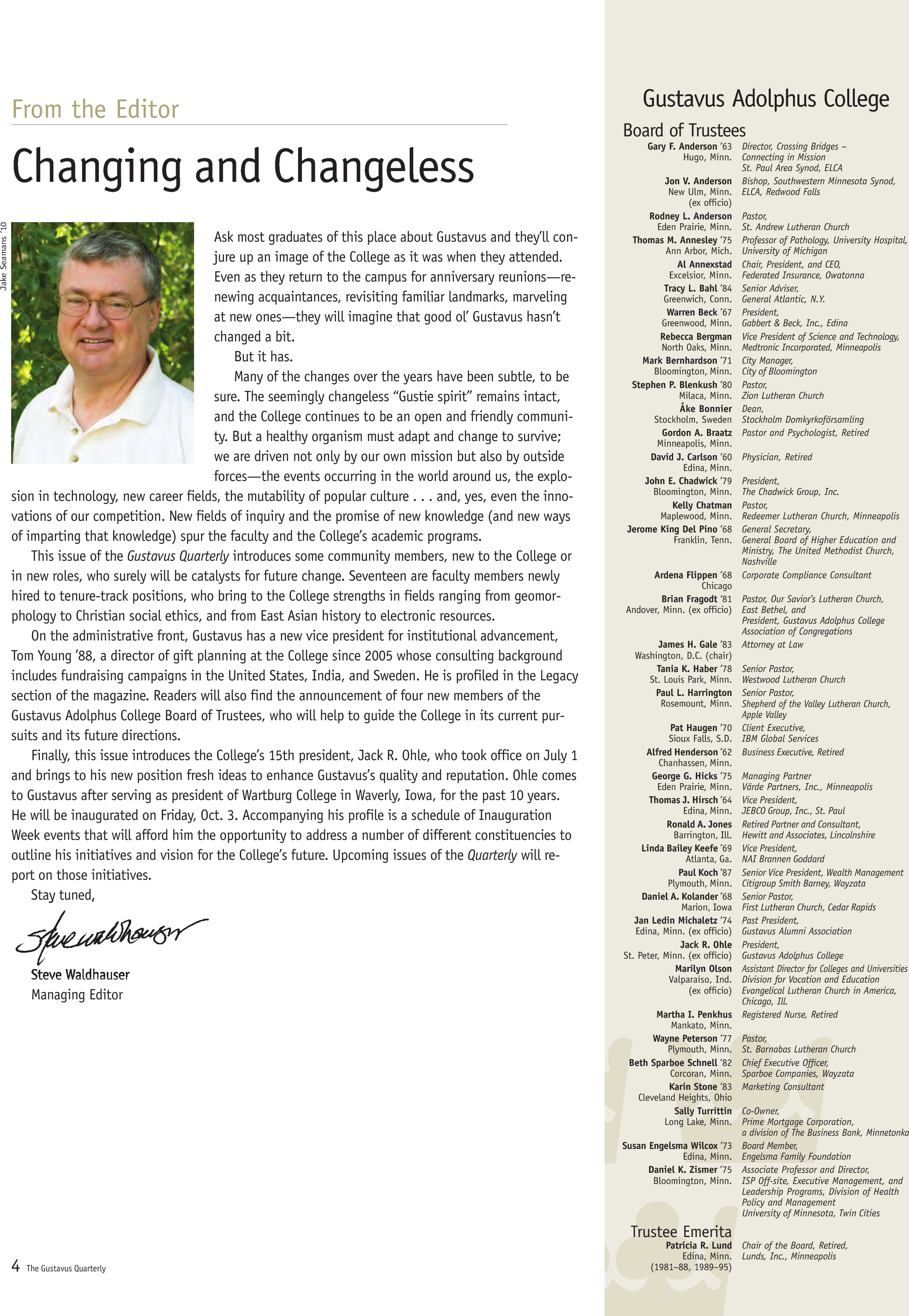 quarterly page