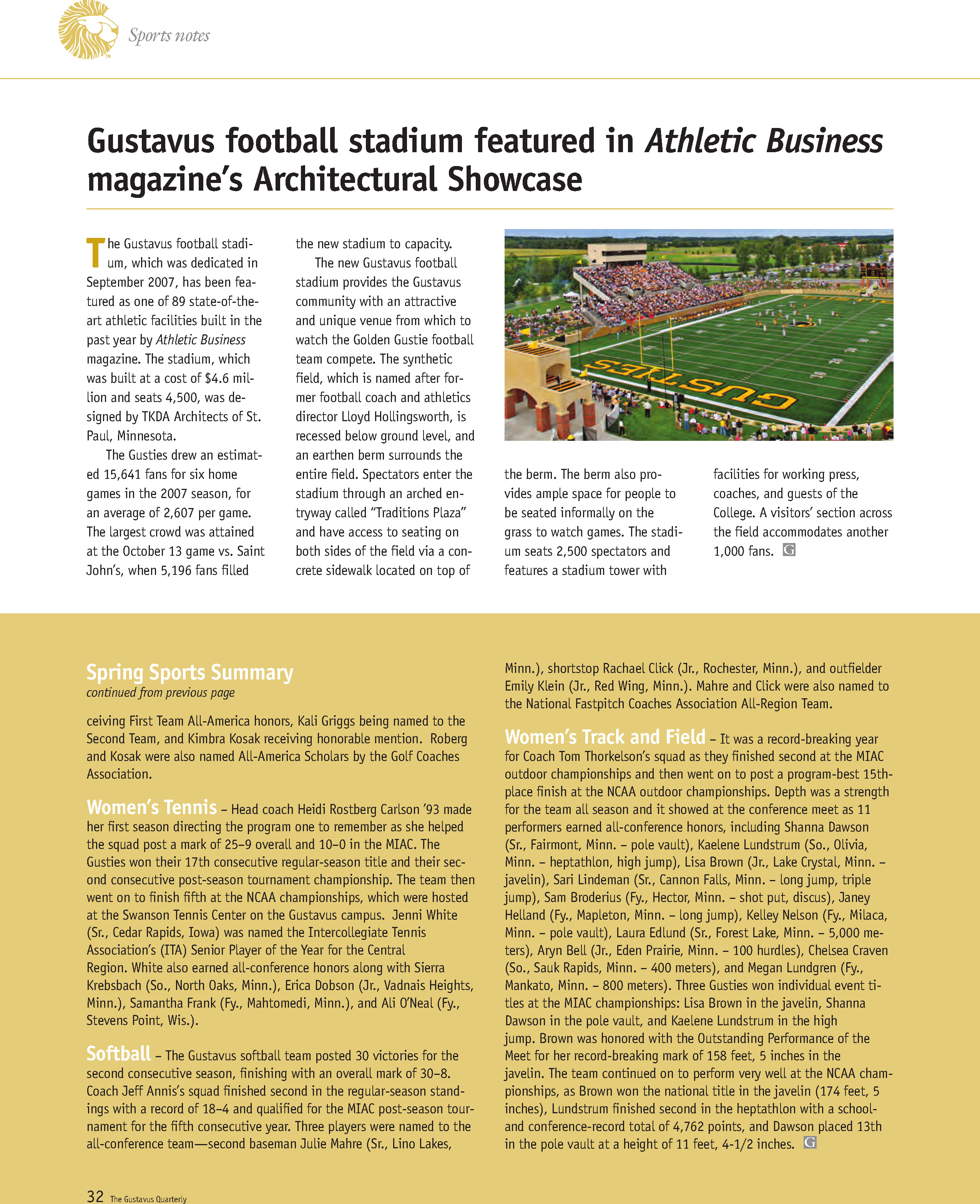 quarterly page