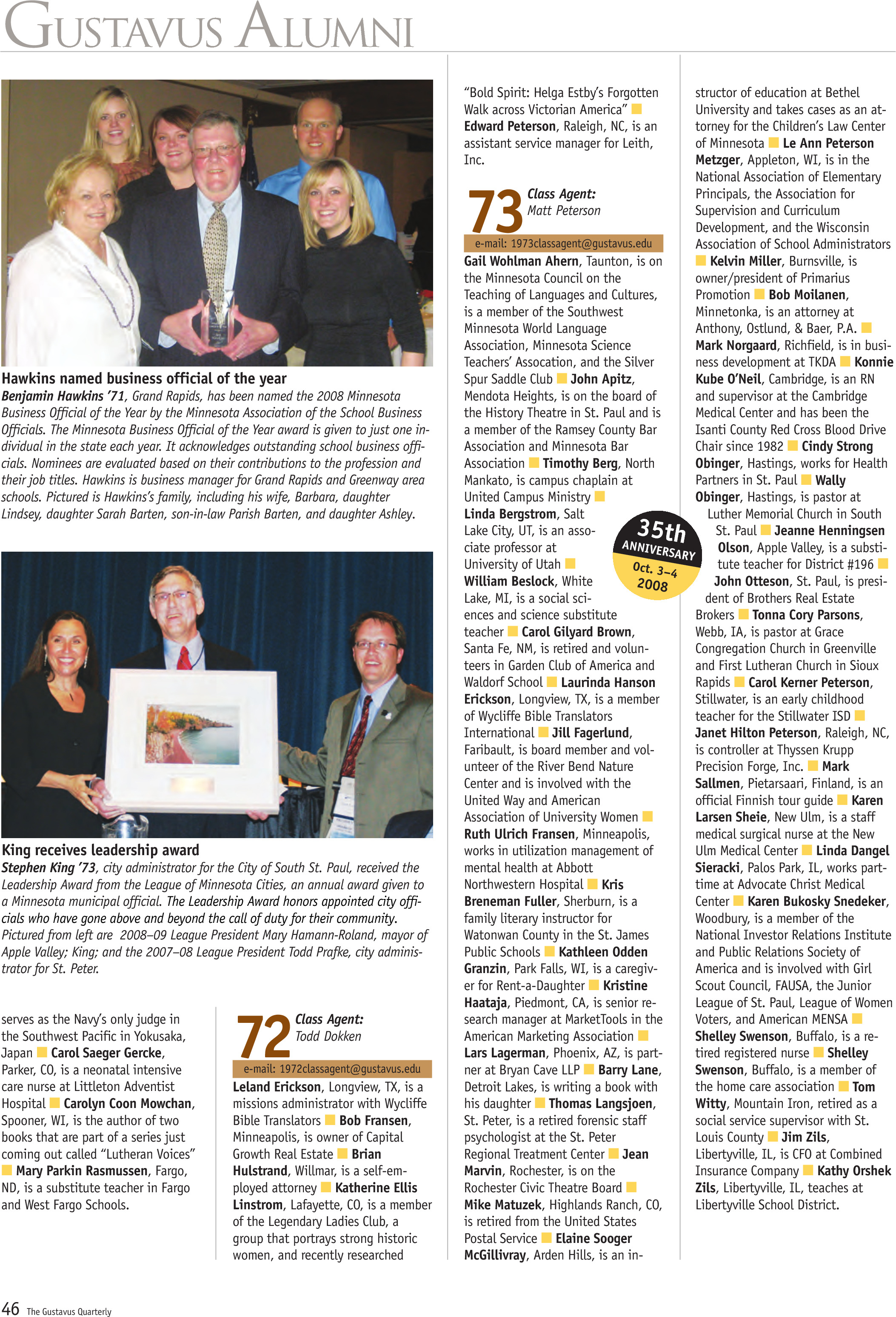 quarterly page