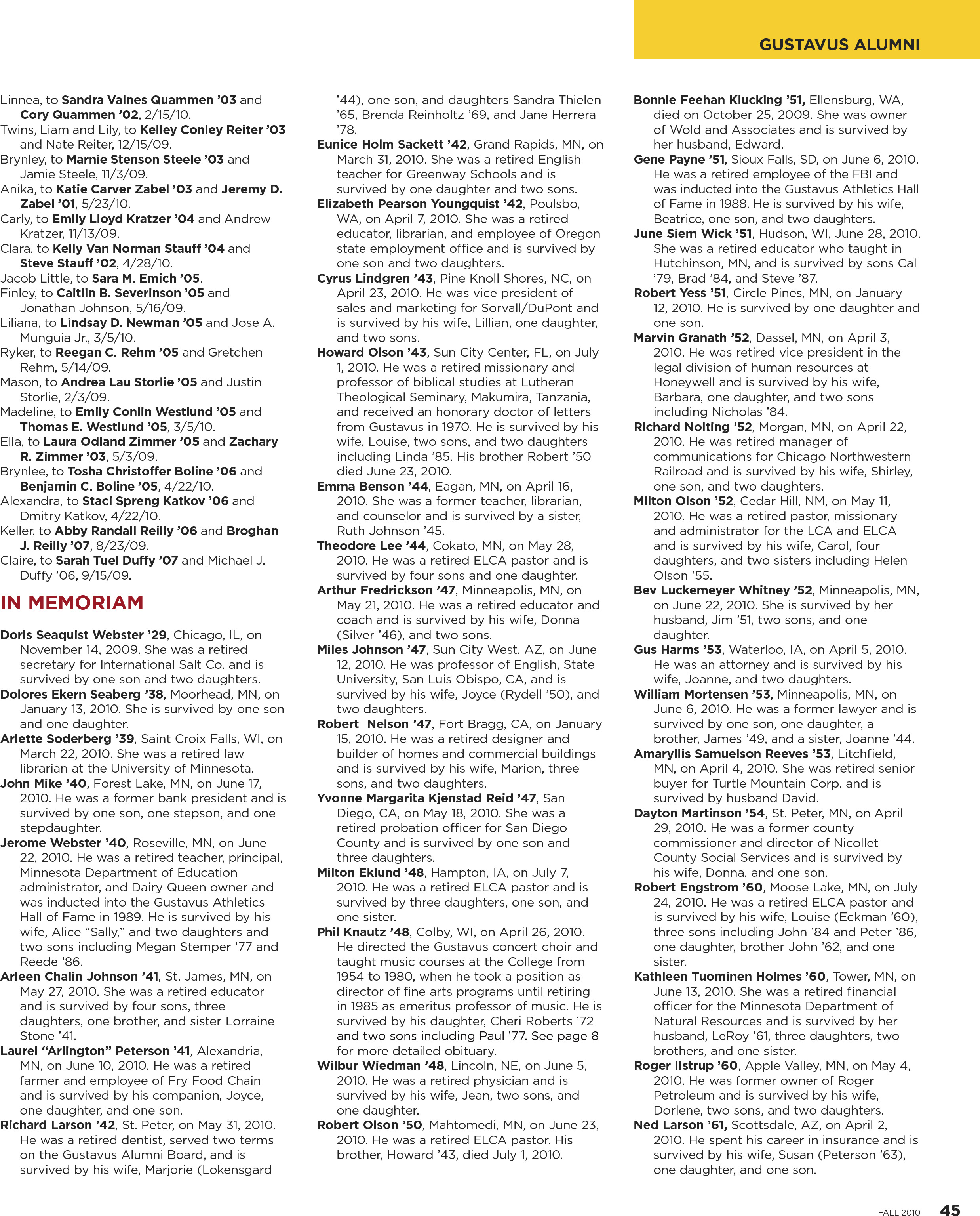 quarterly page