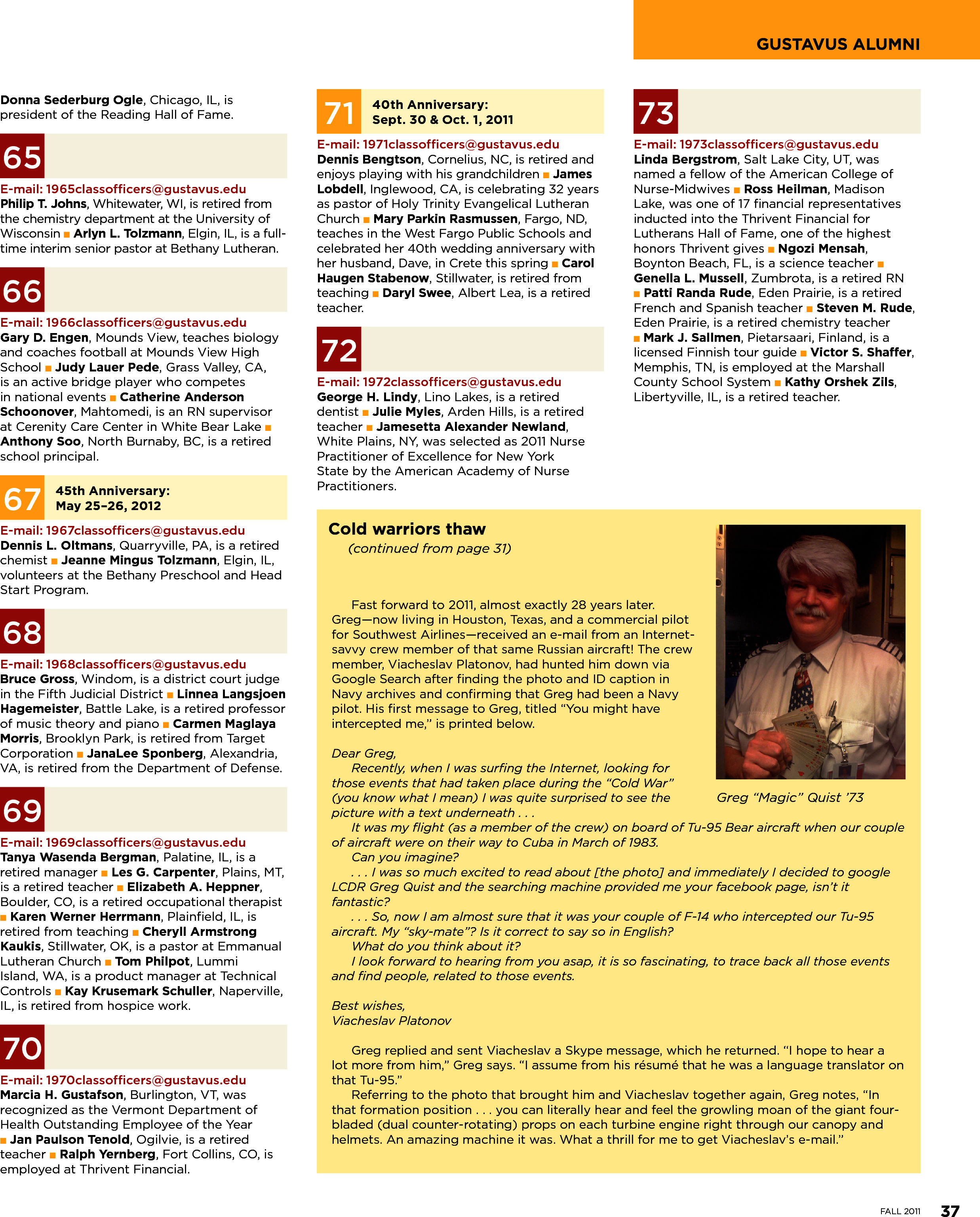 quarterly page