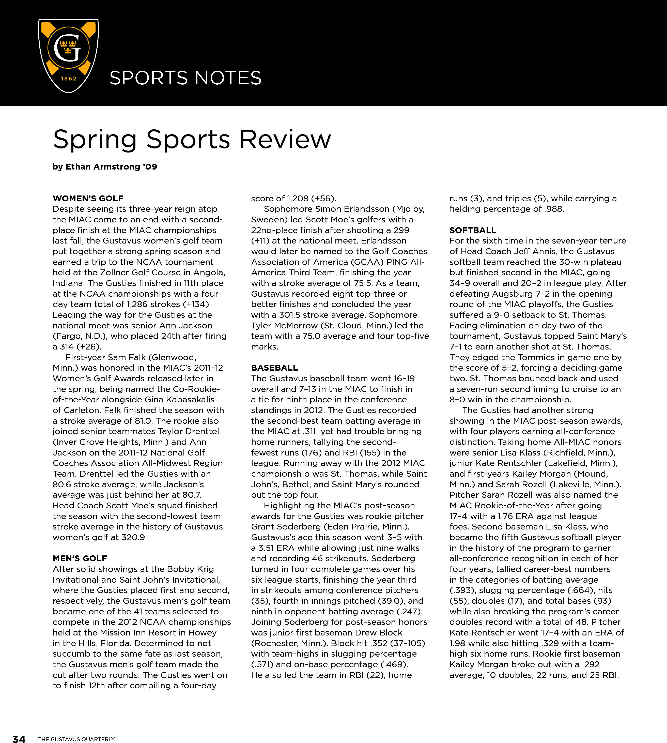 quarterly page