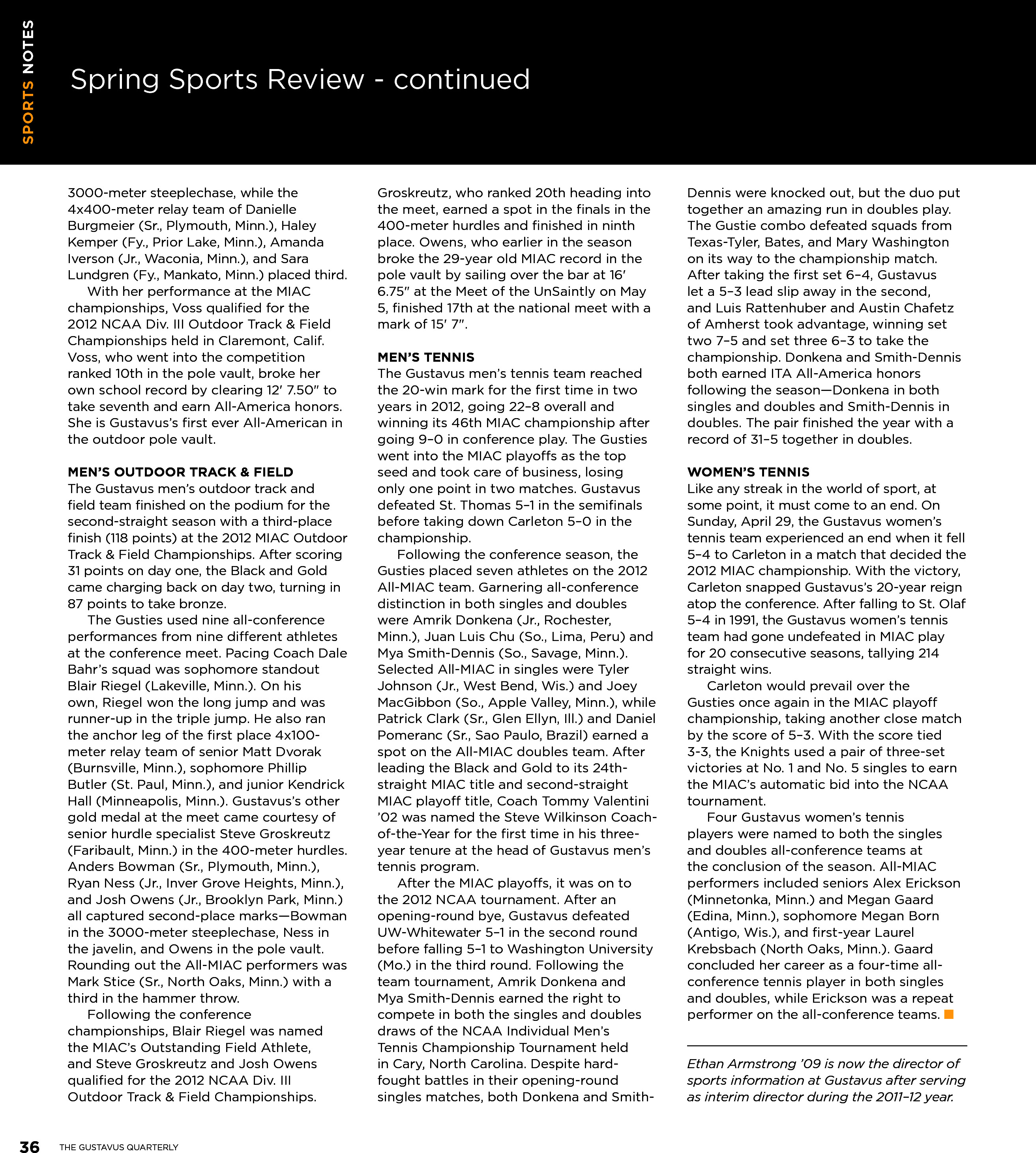 quarterly page