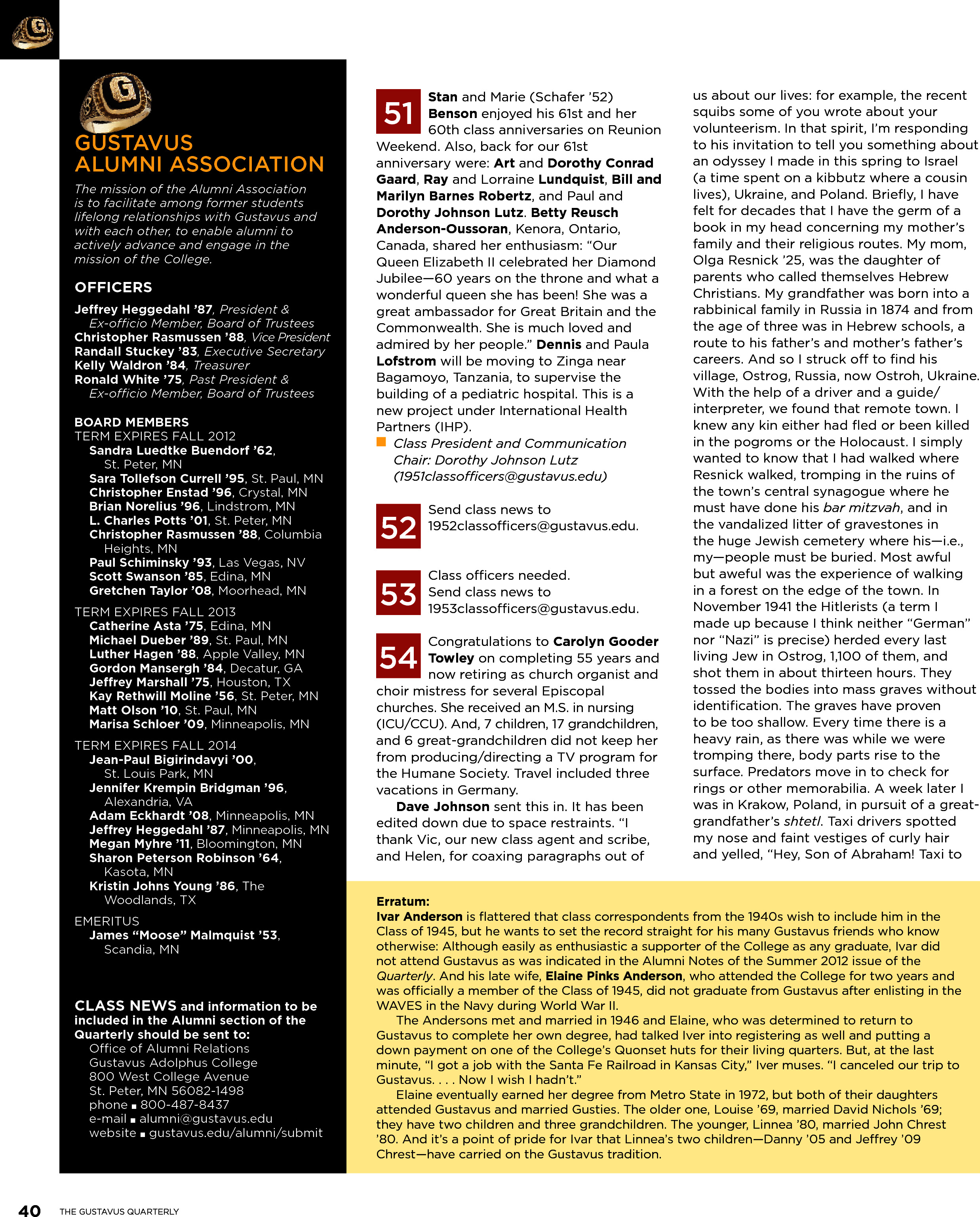 quarterly page