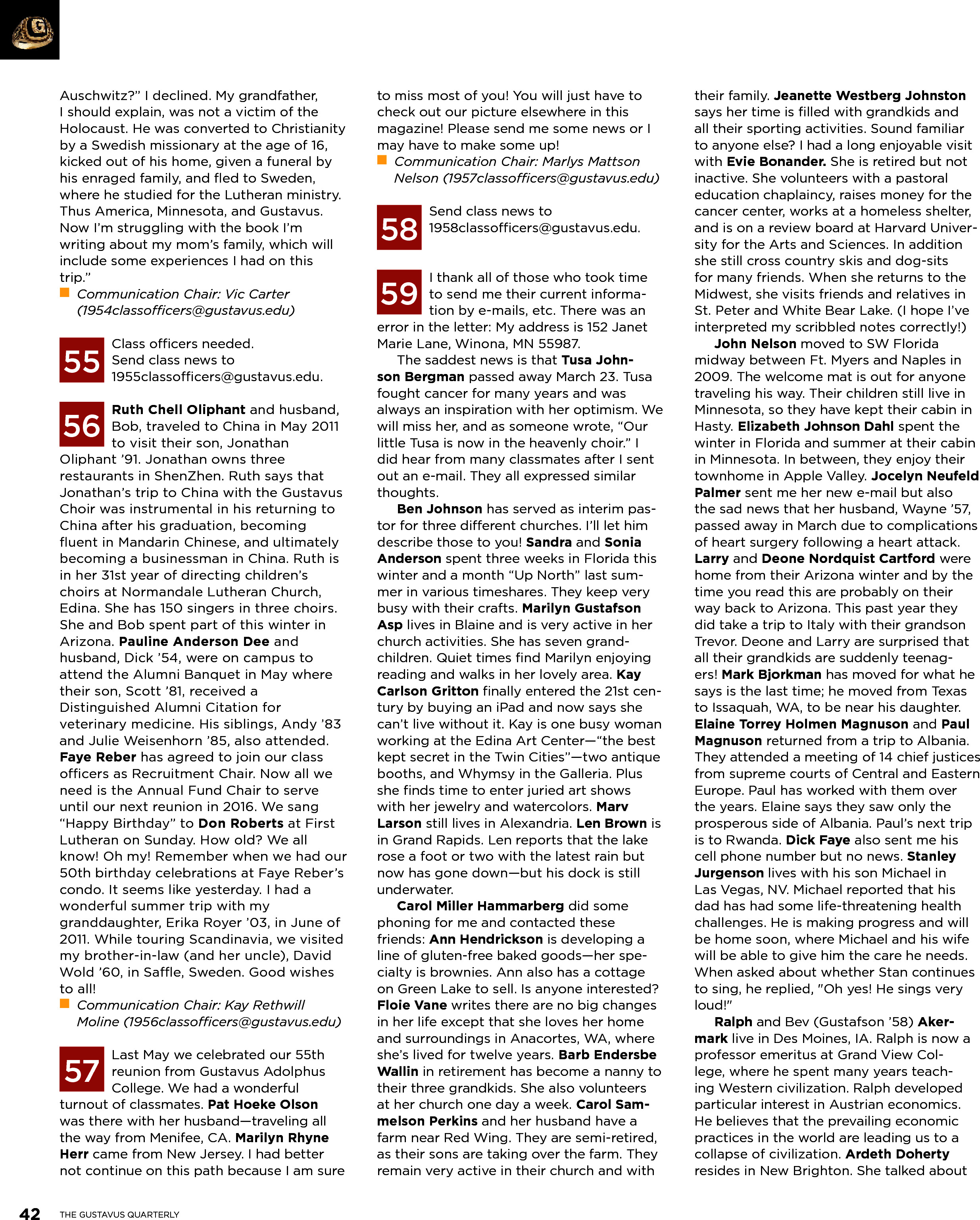 quarterly page
