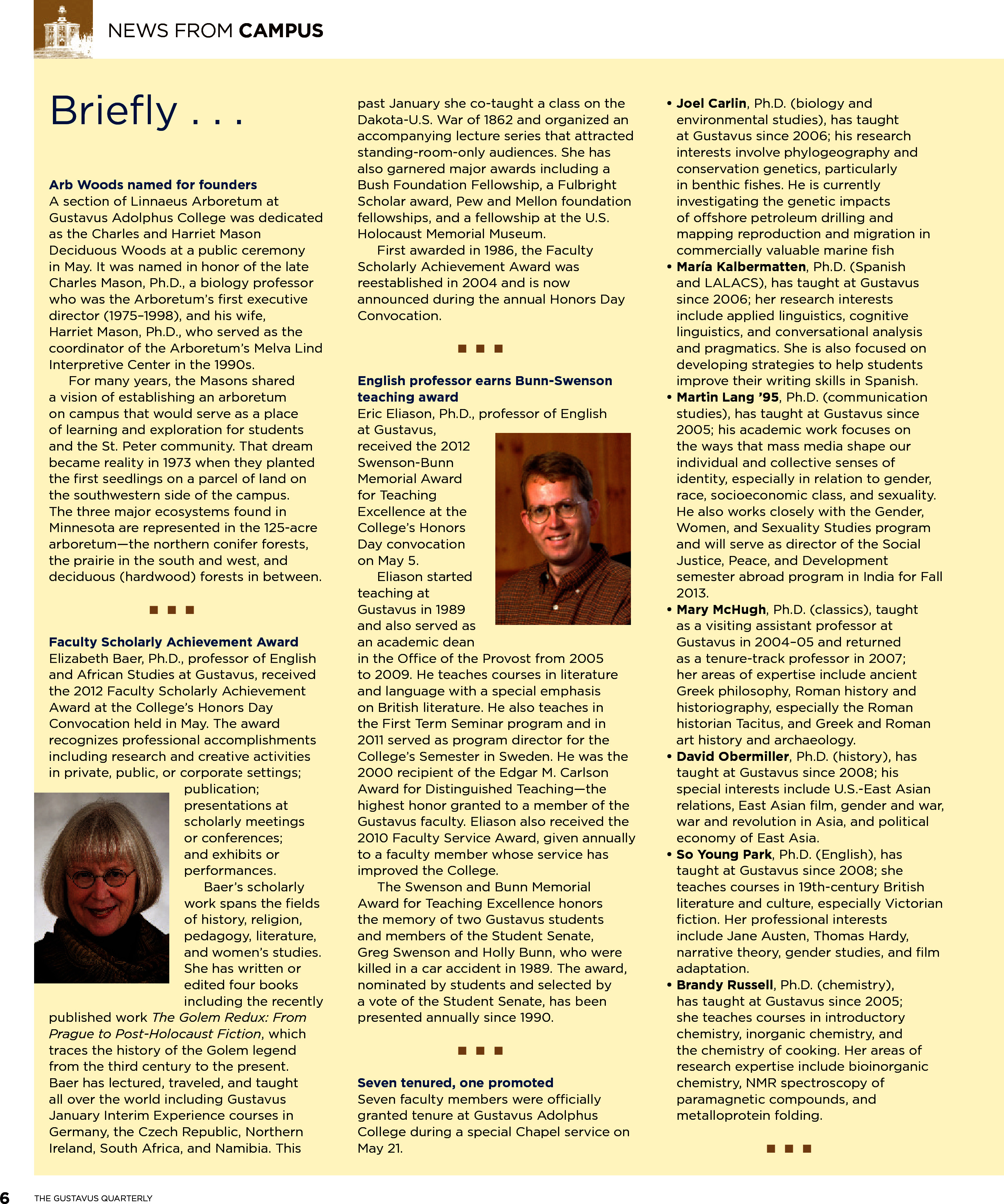 quarterly page