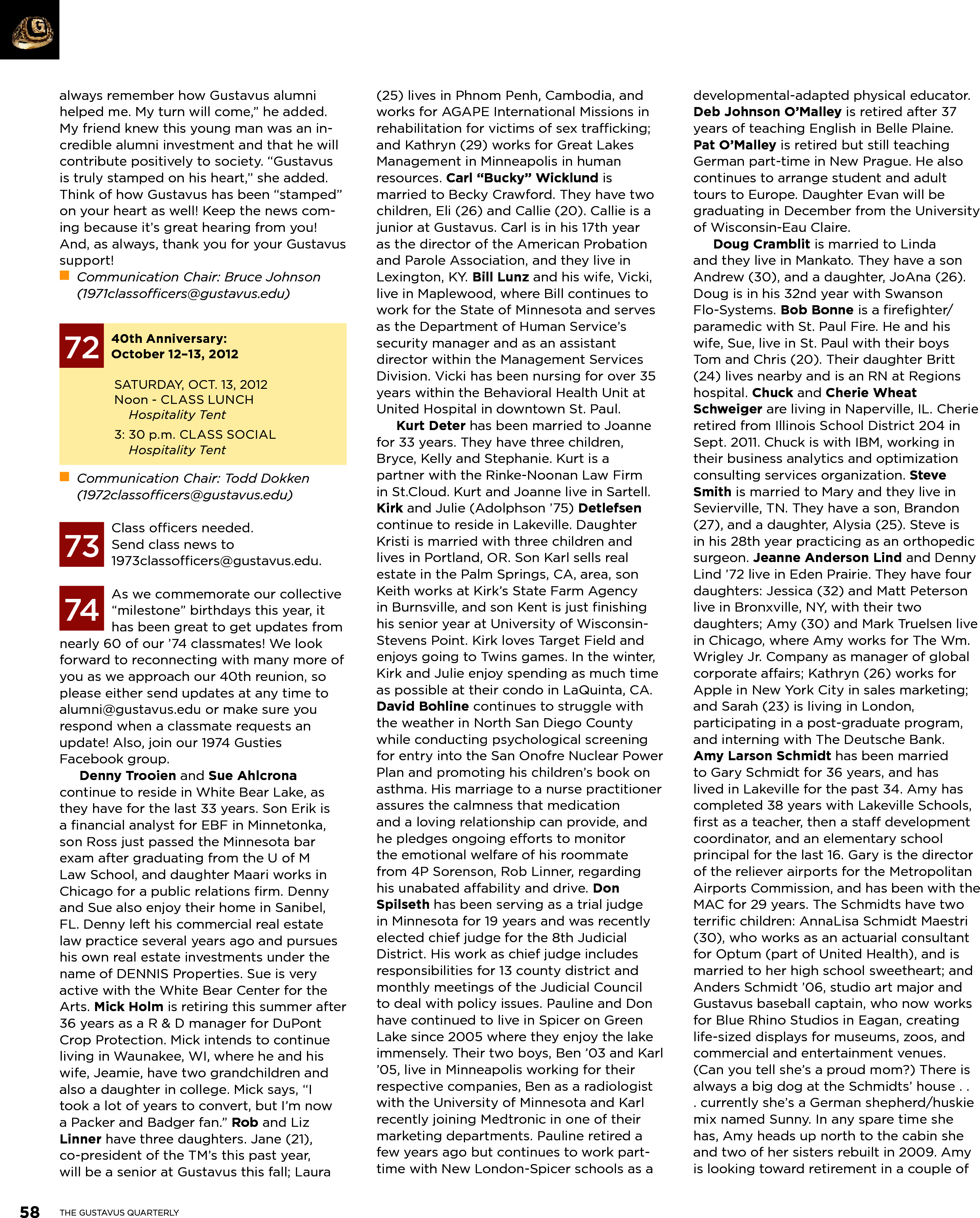 quarterly page