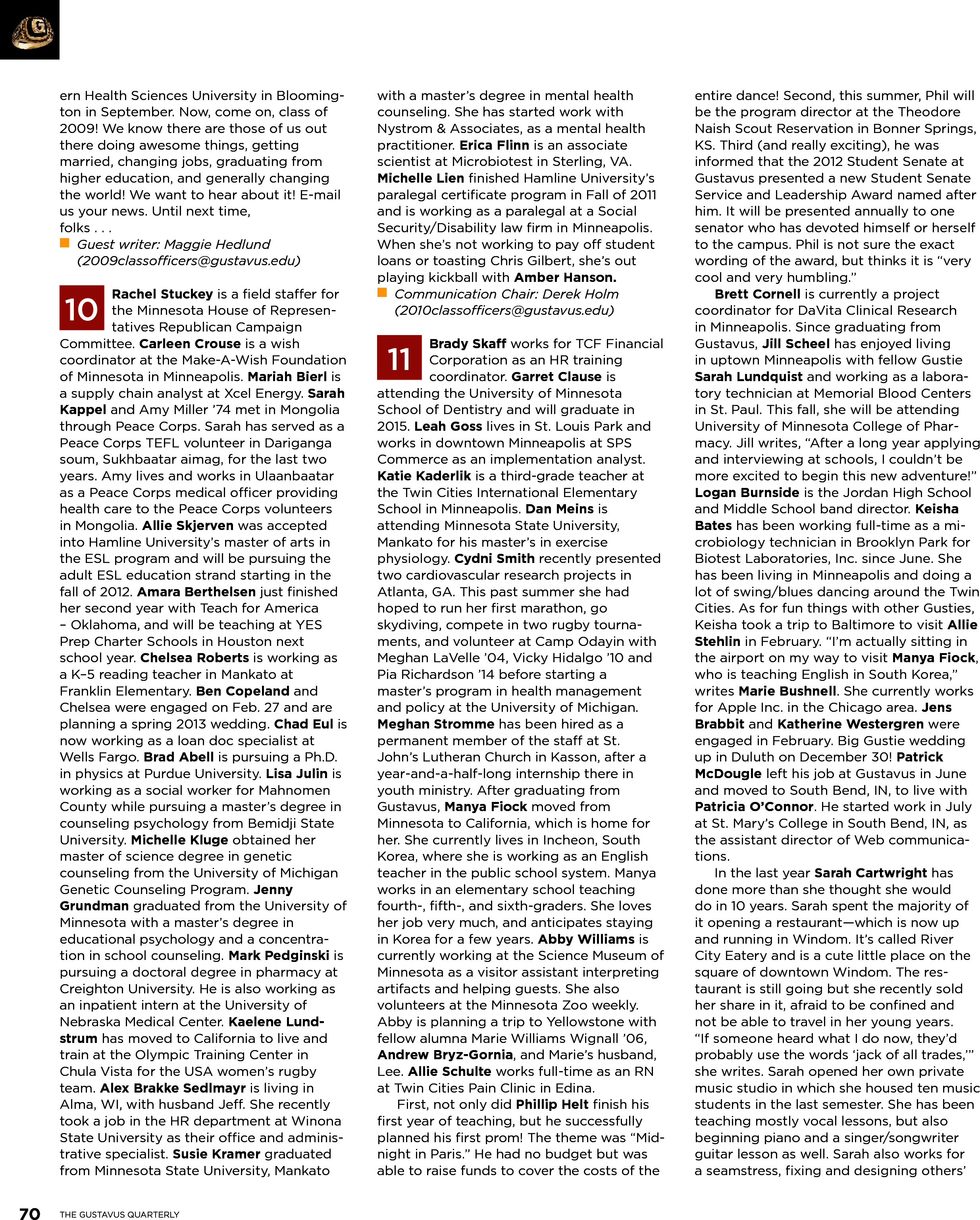 quarterly page