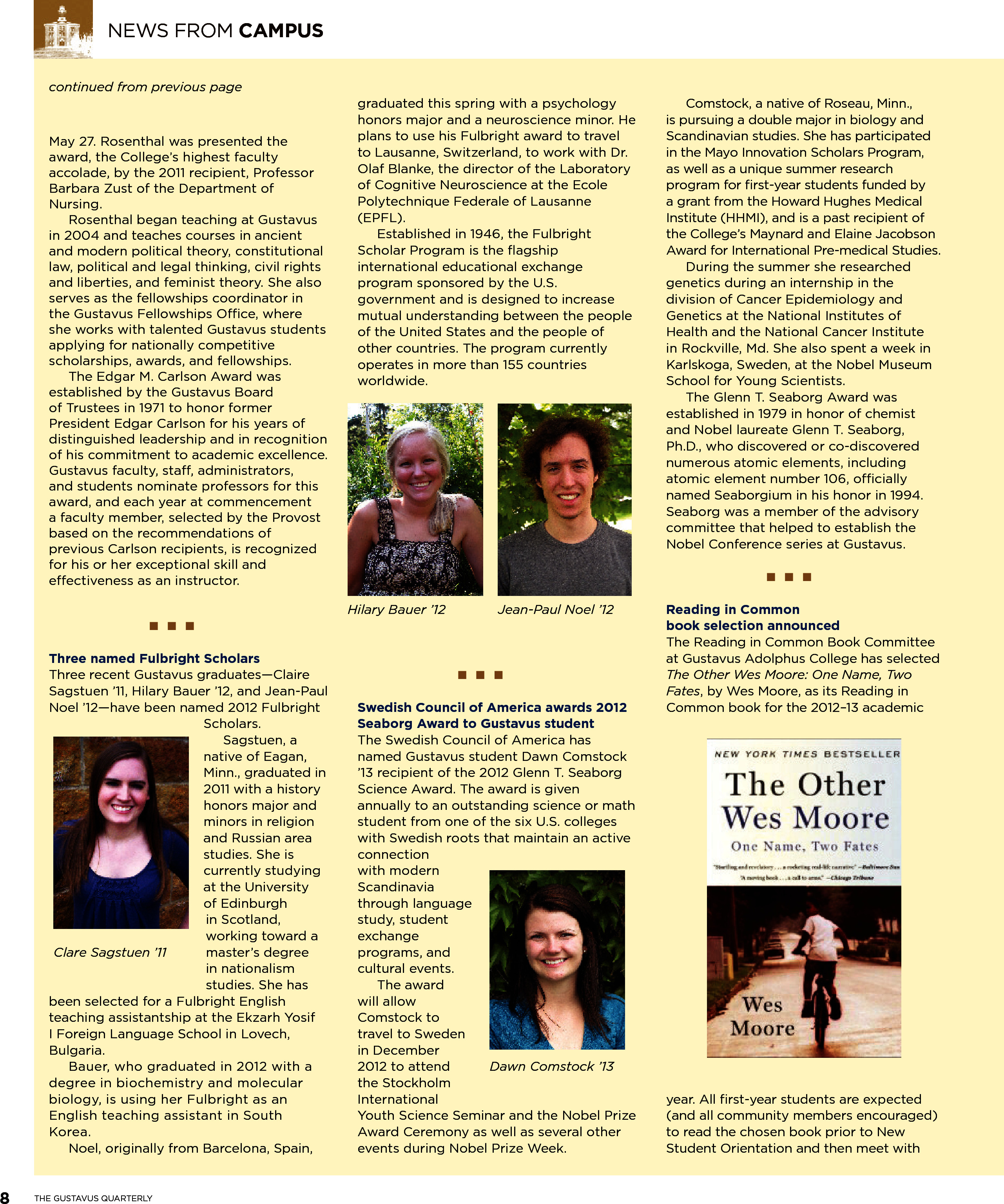quarterly page