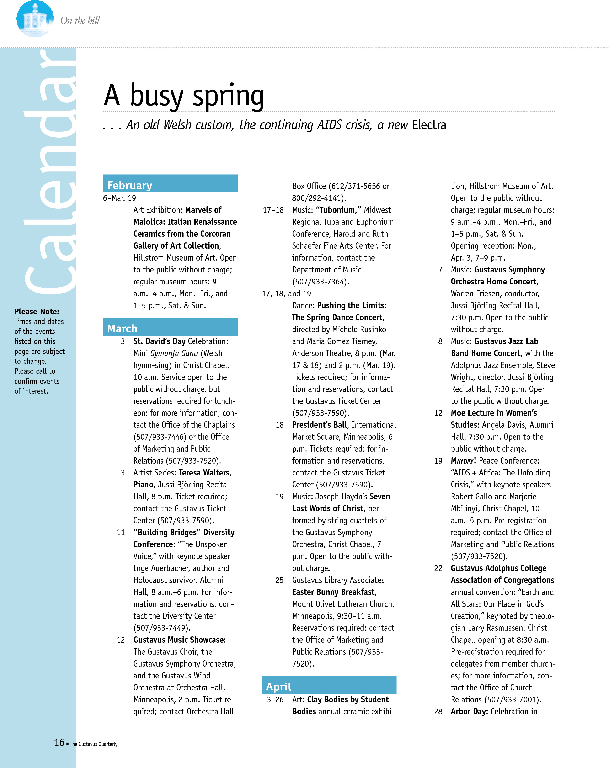 quarterly page