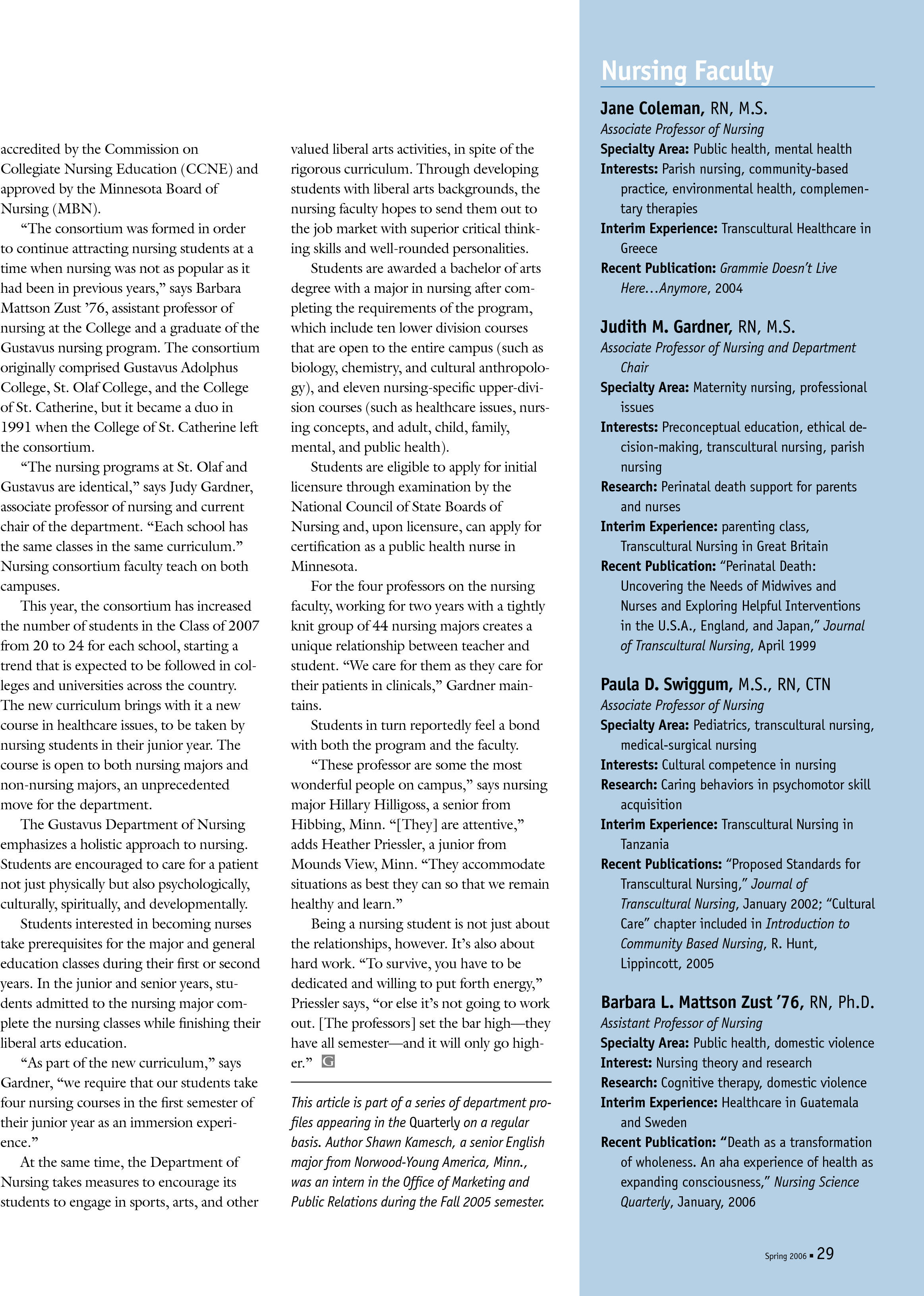 quarterly page