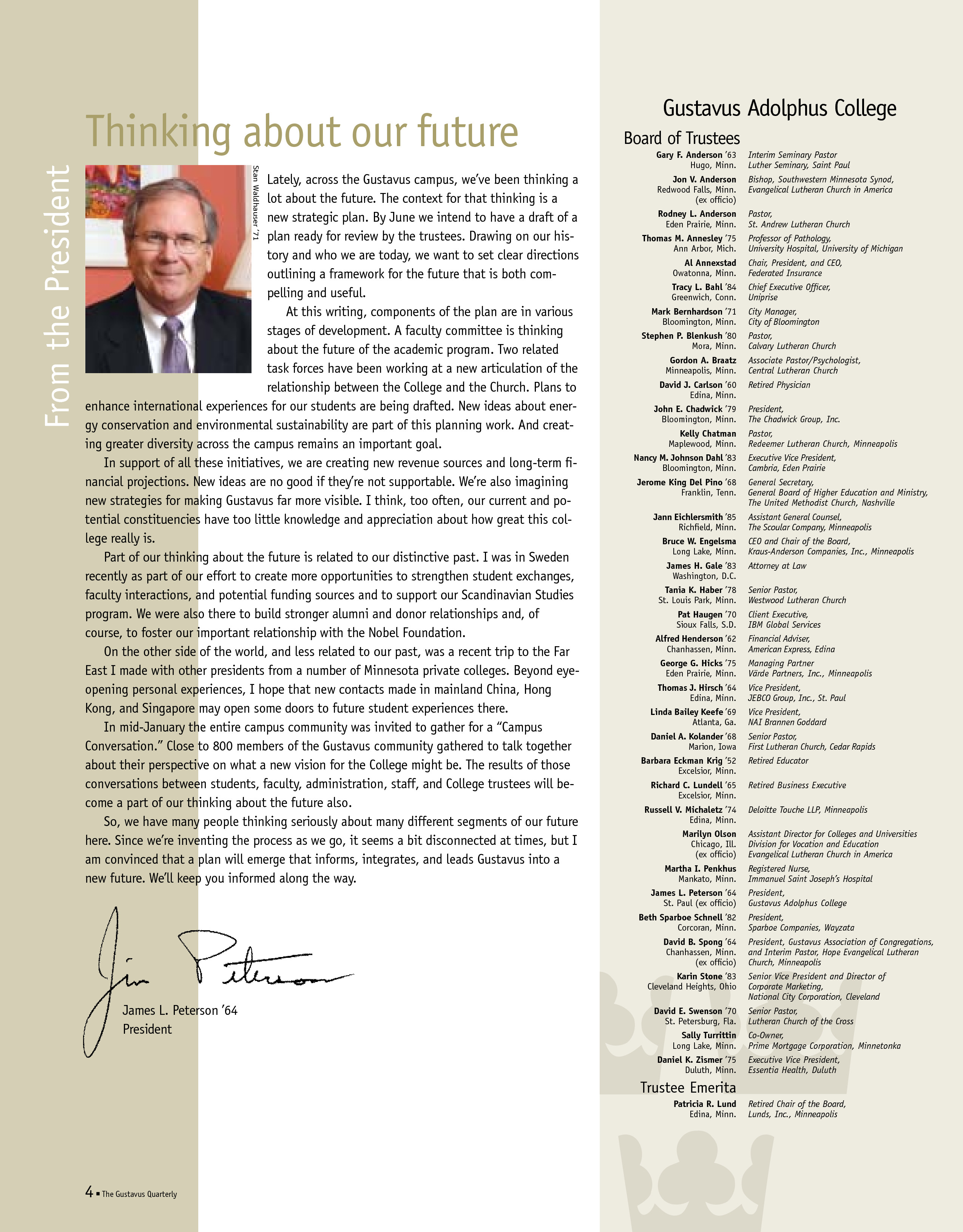 quarterly page