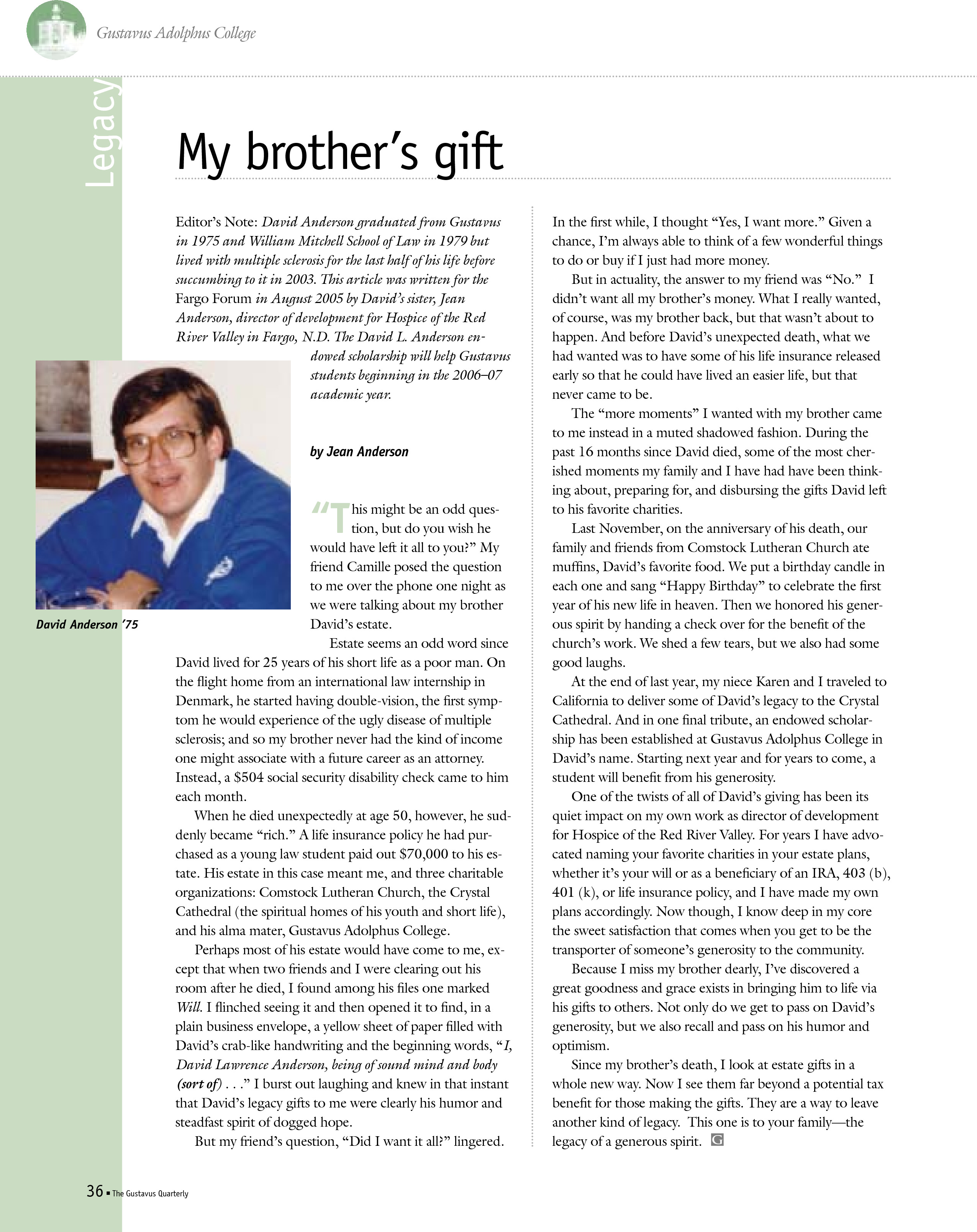 quarterly page