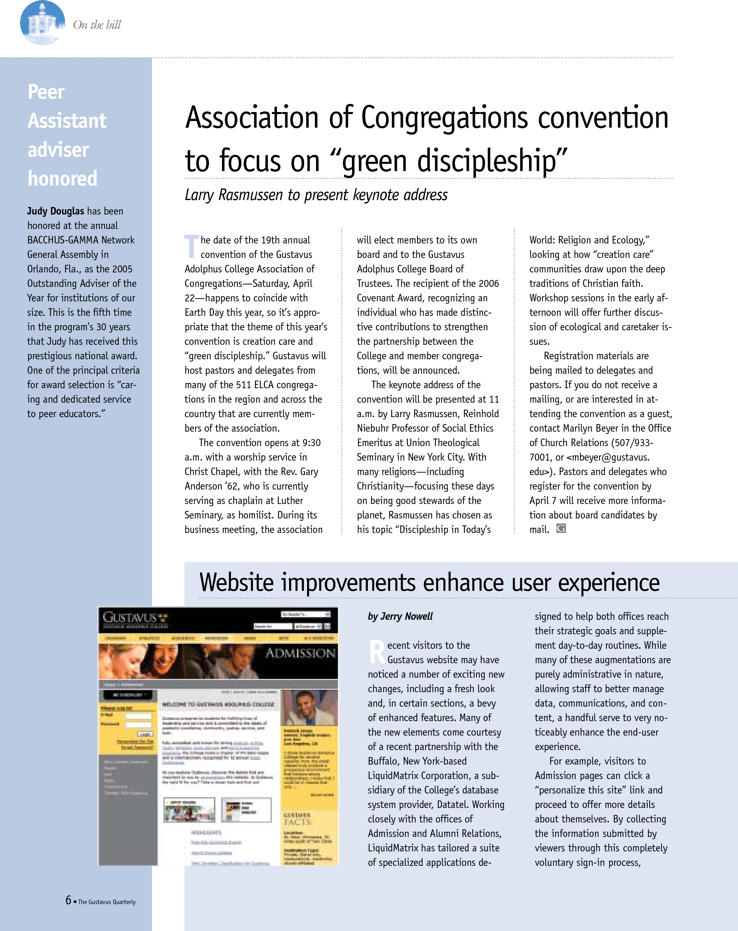 quarterly page