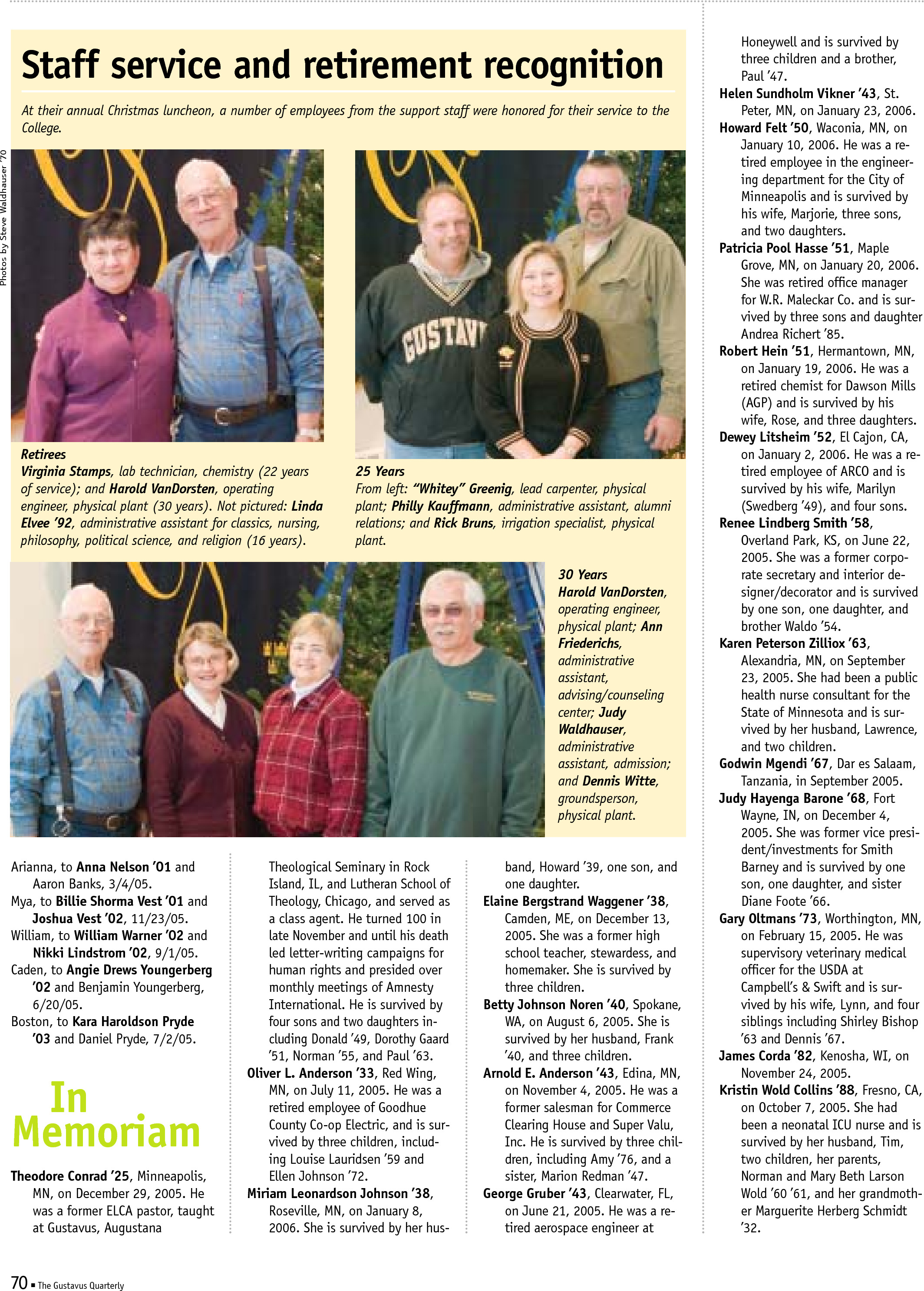 quarterly page