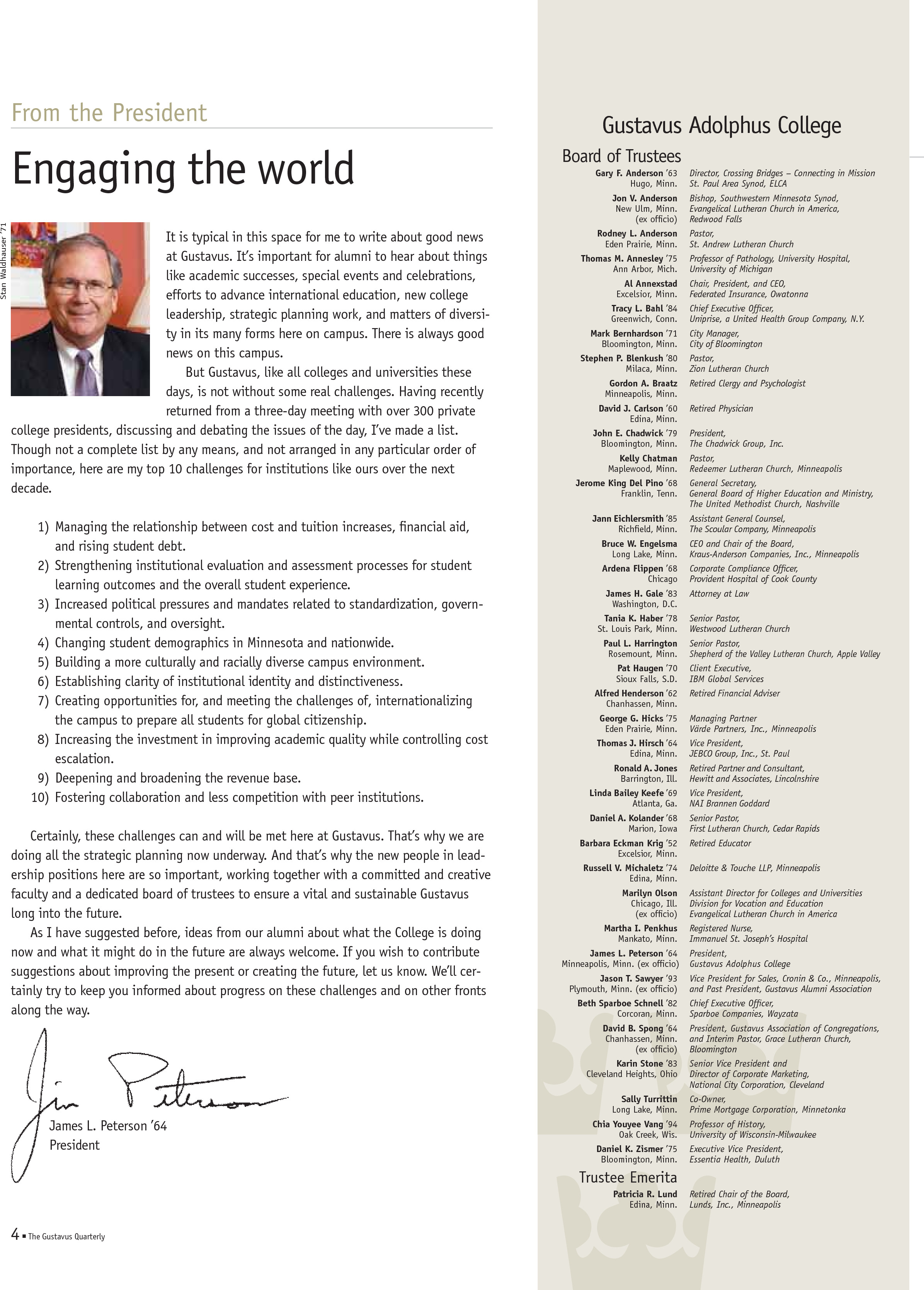 quarterly page
