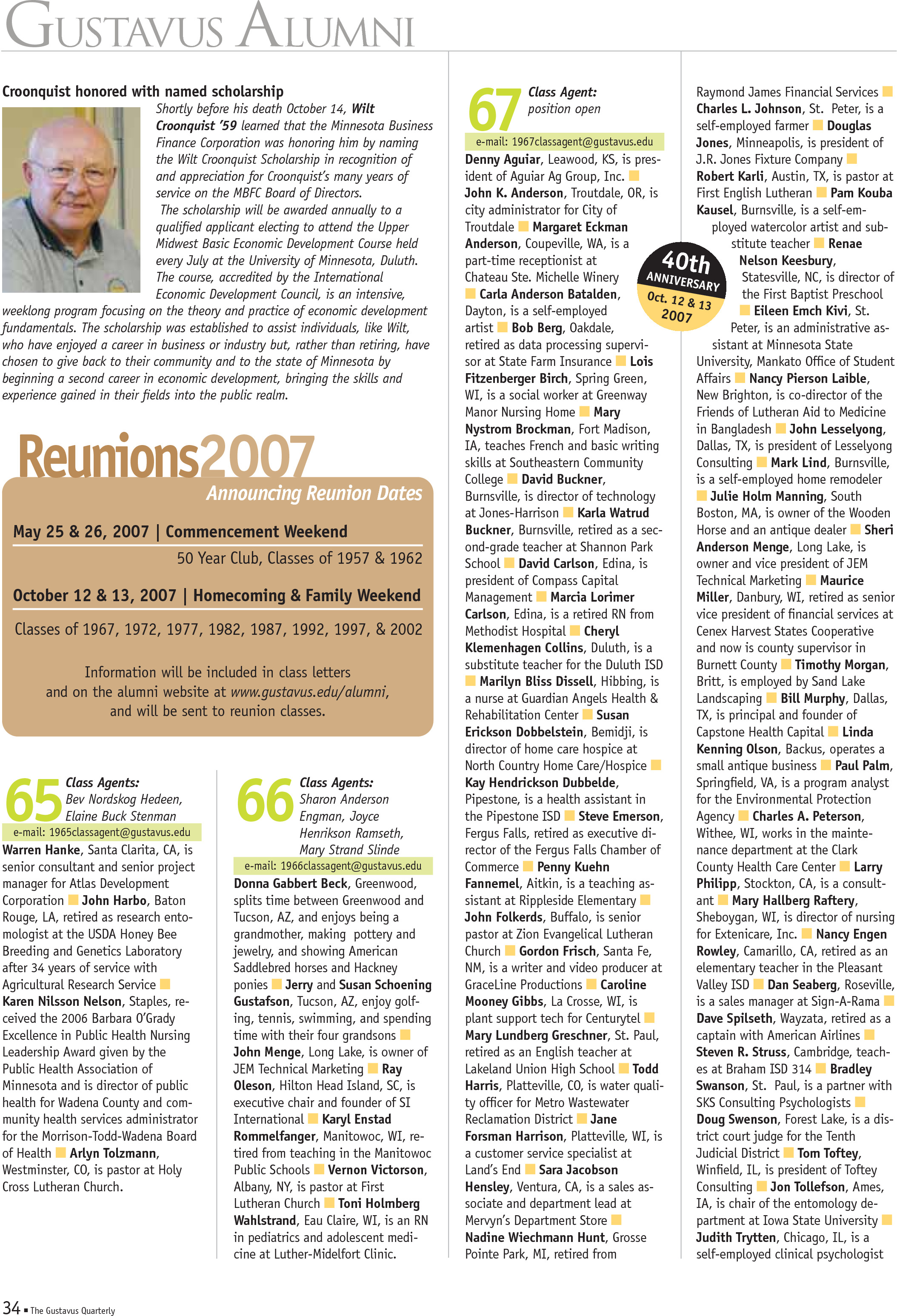 quarterly page