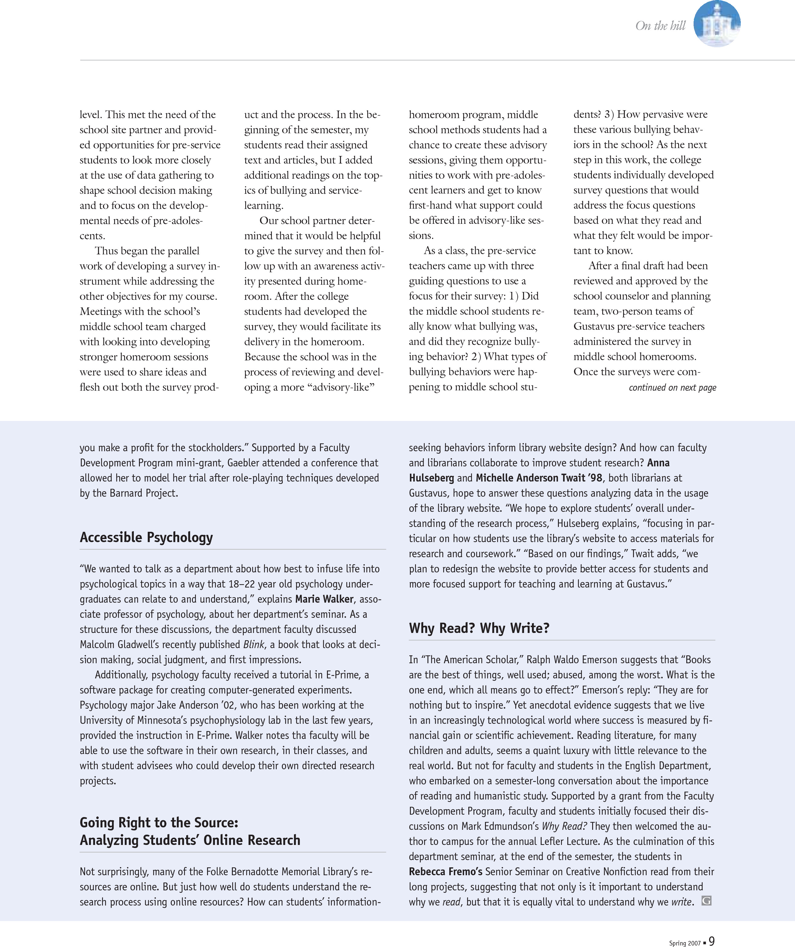 quarterly page