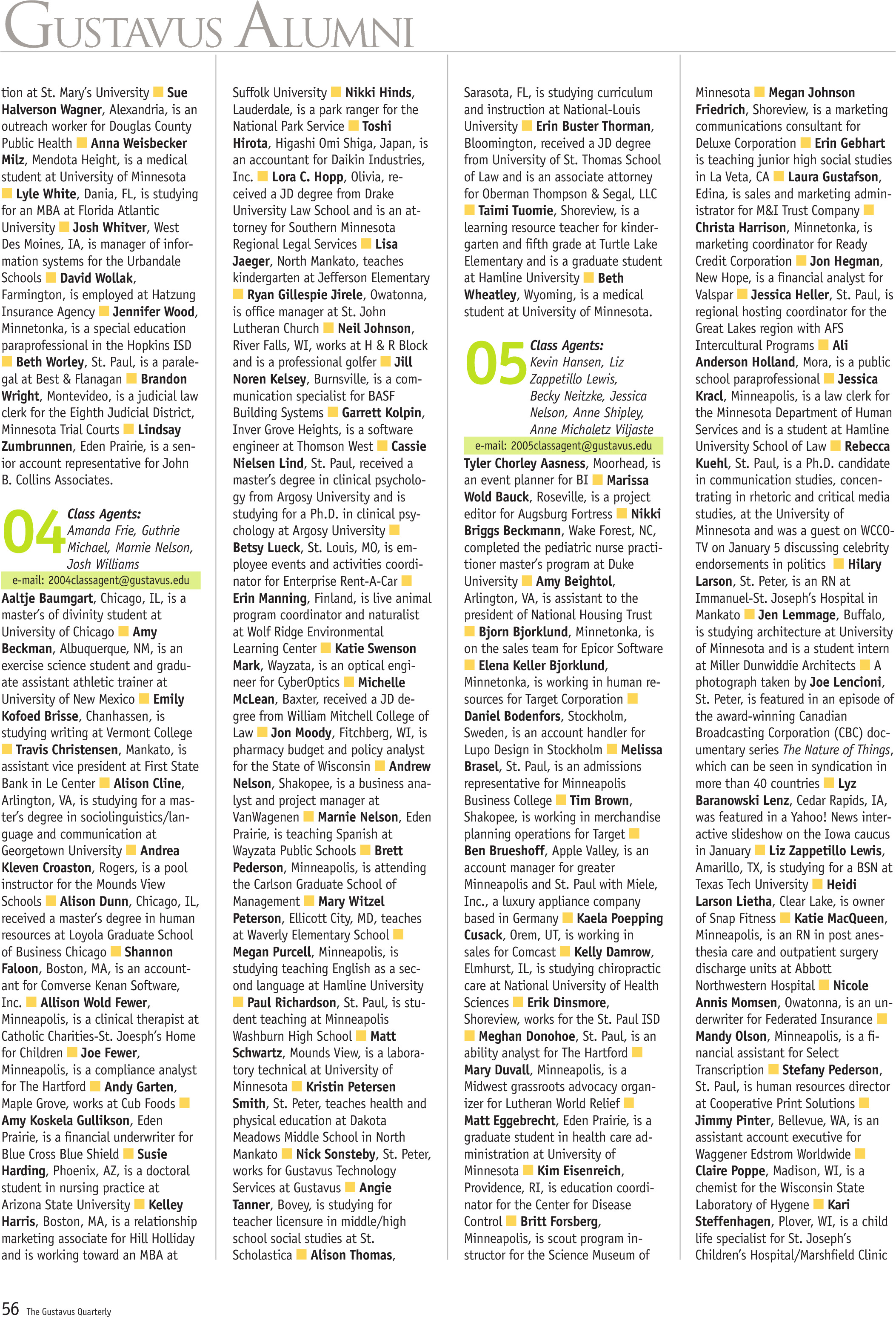 quarterly page