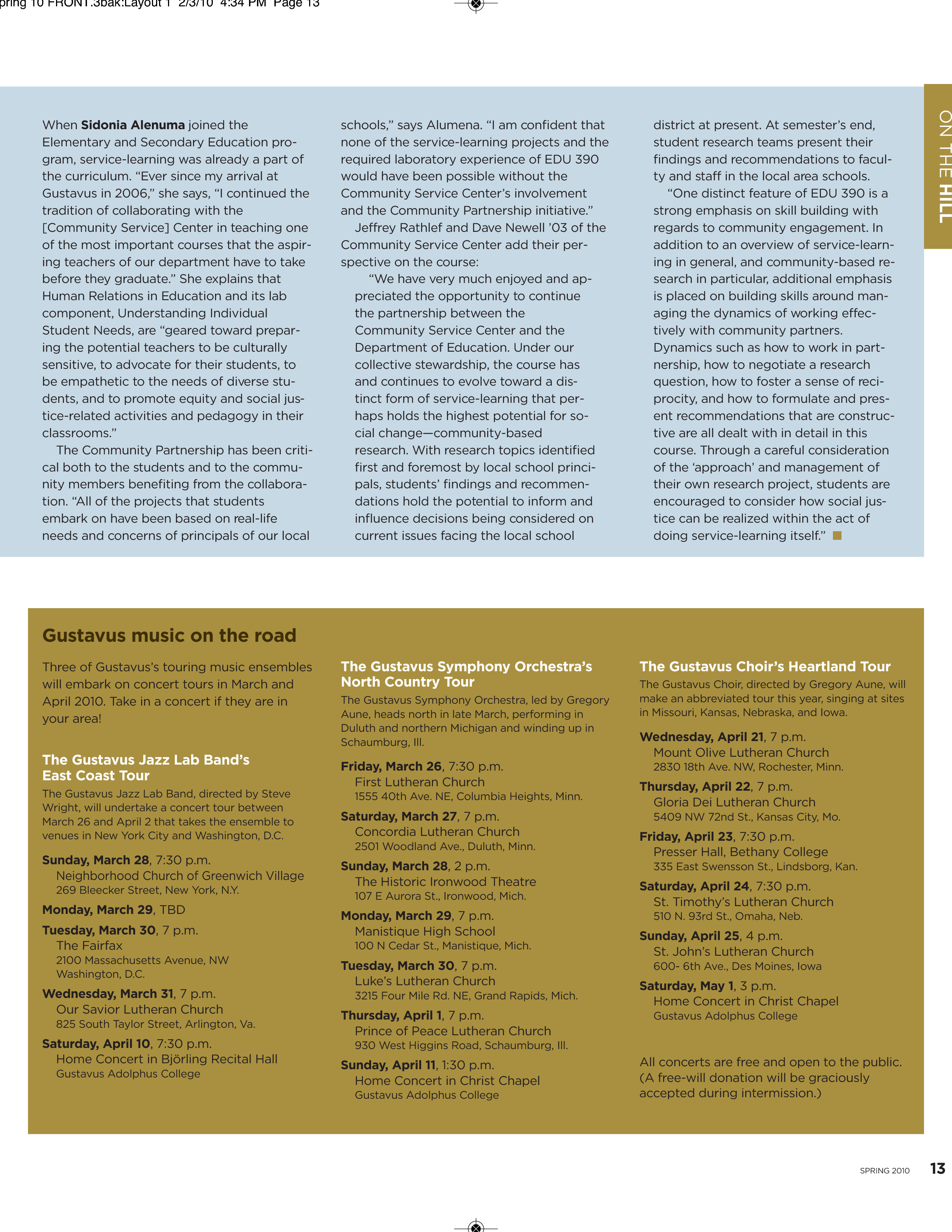 quarterly page