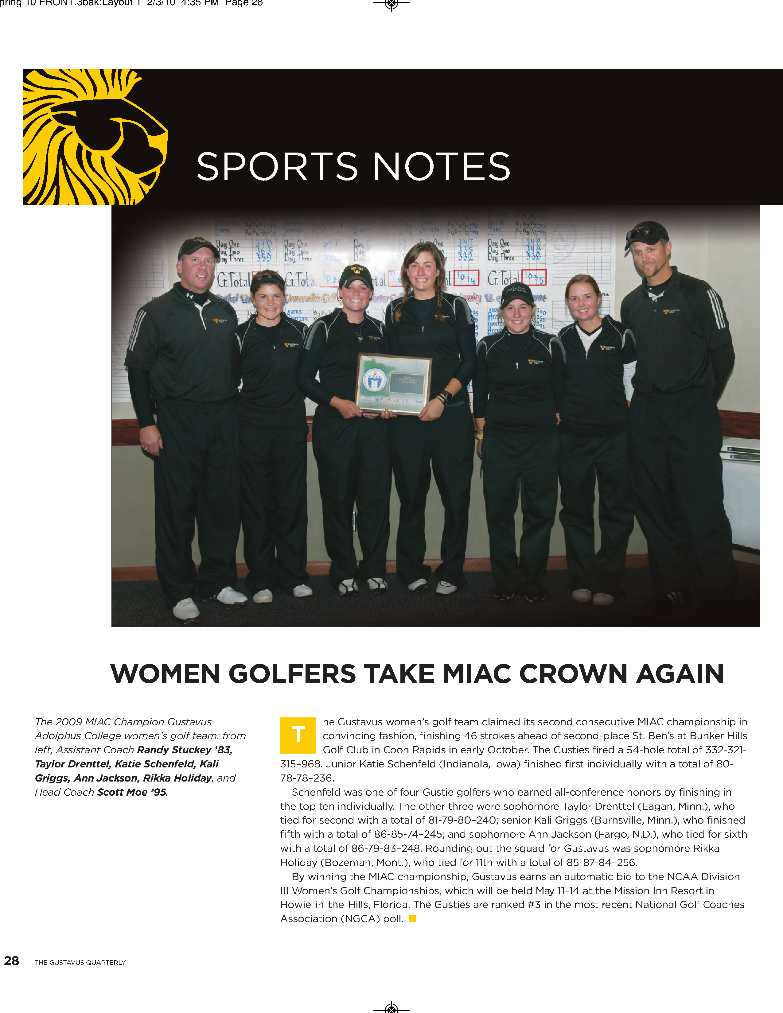 quarterly page