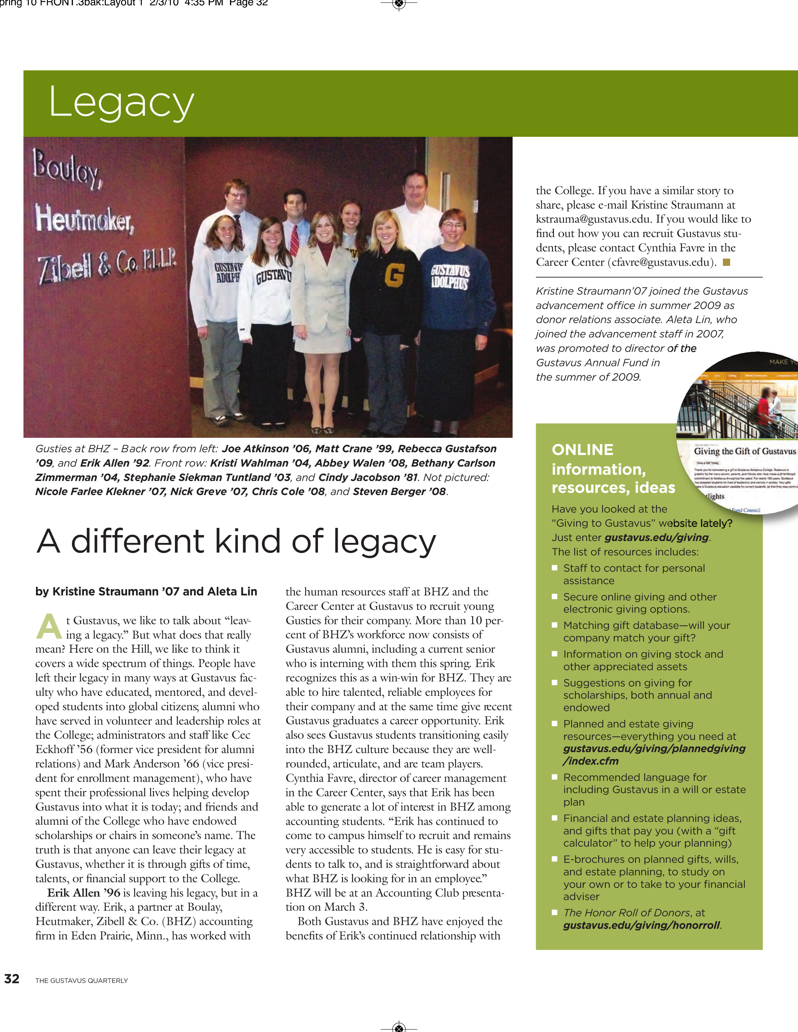 quarterly page