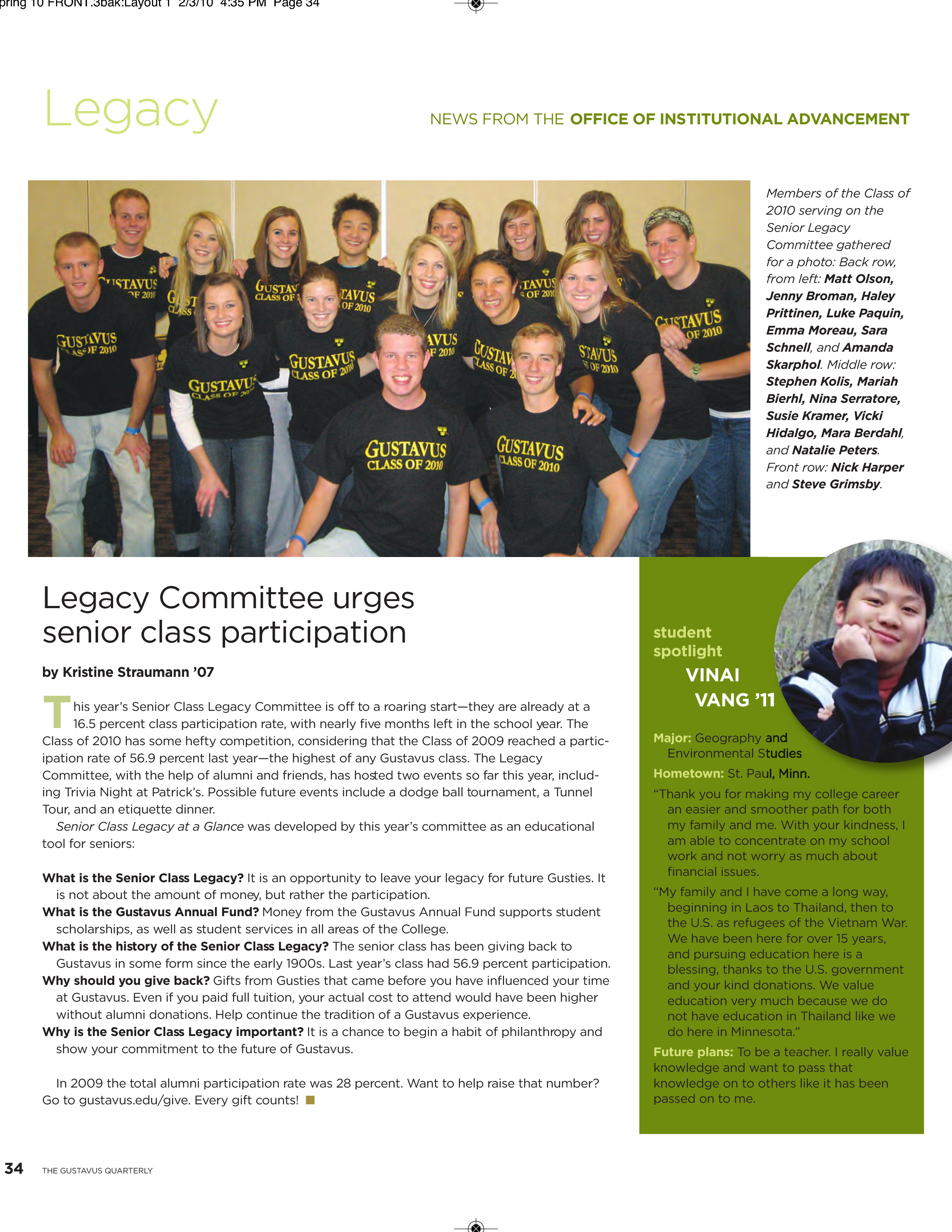 quarterly page