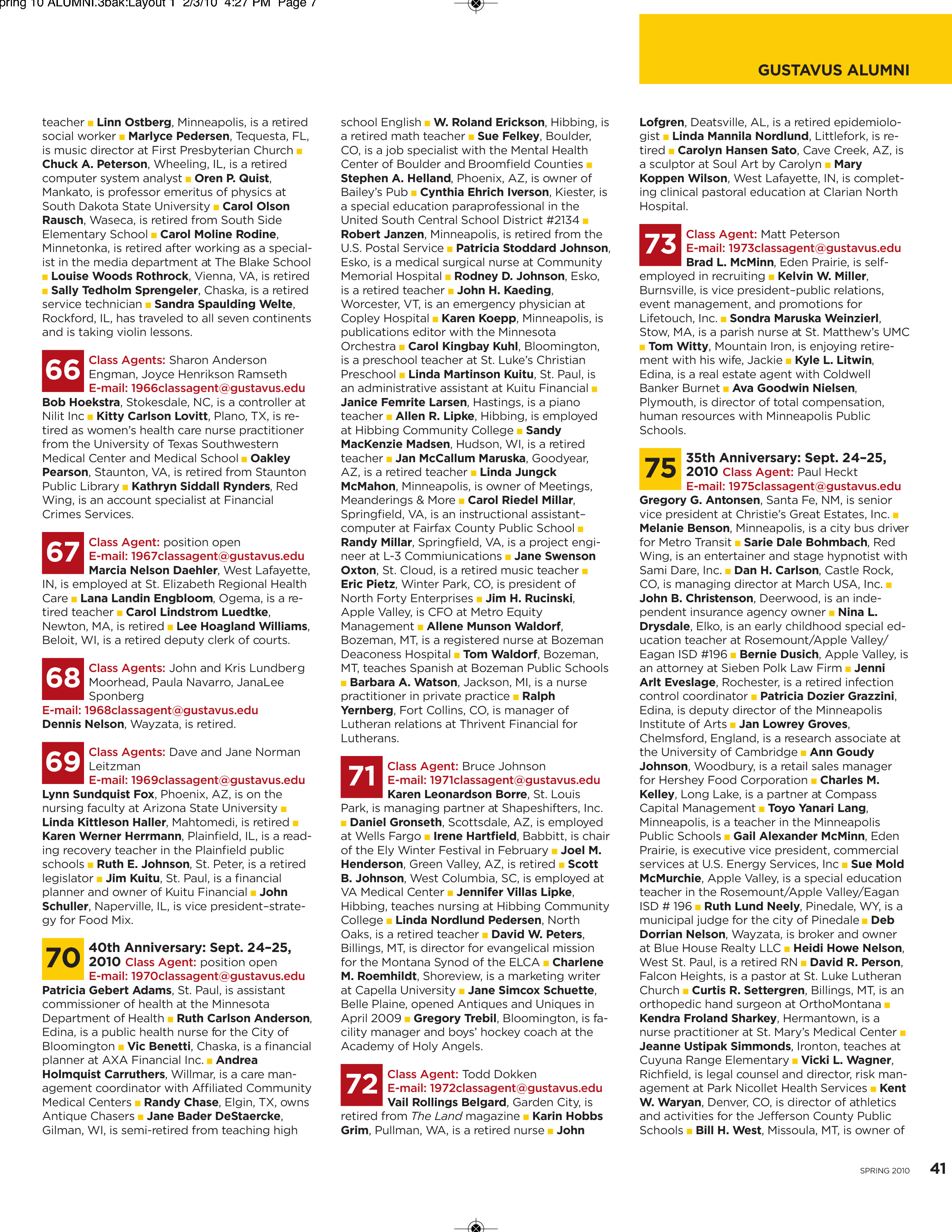 quarterly page