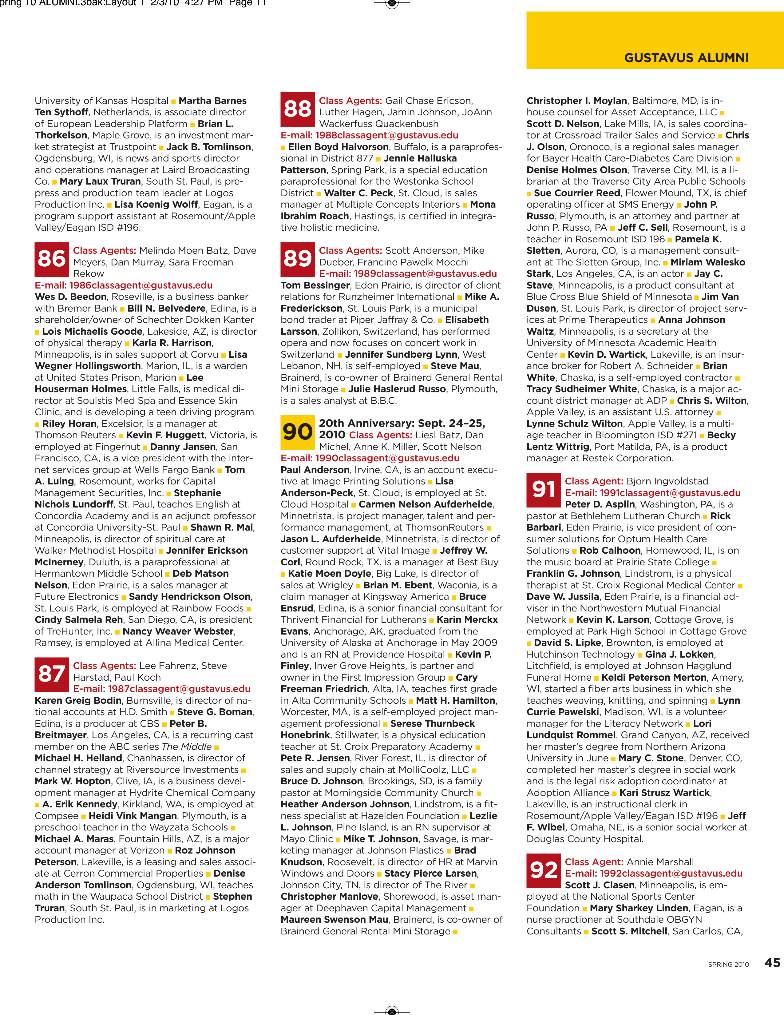 quarterly page