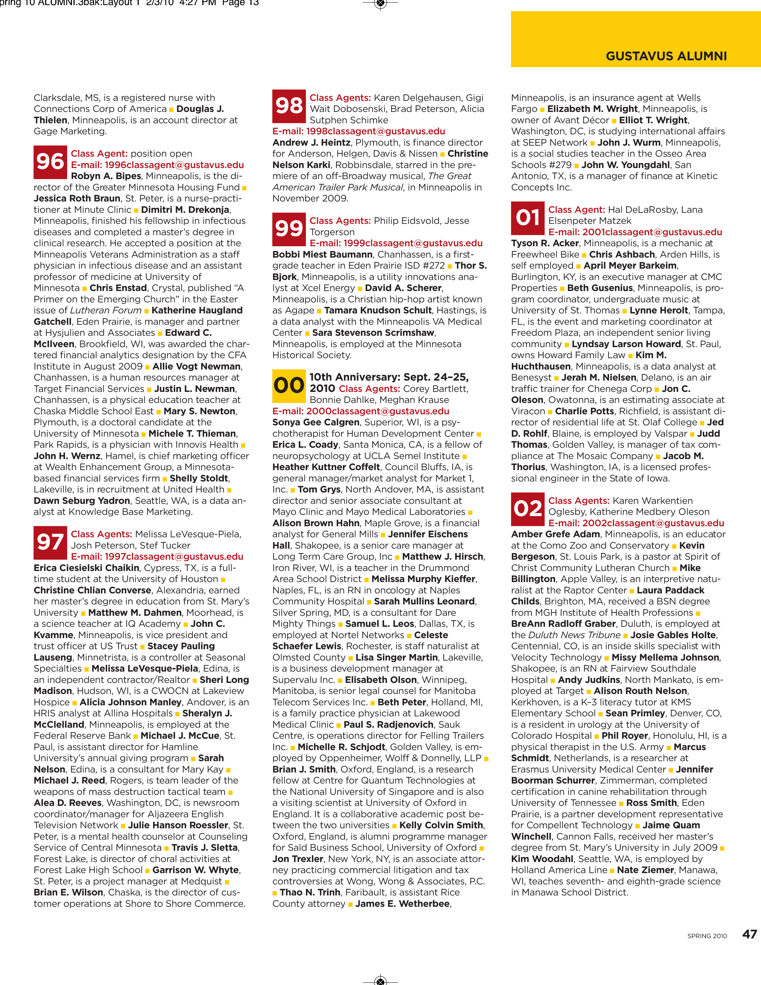 quarterly page