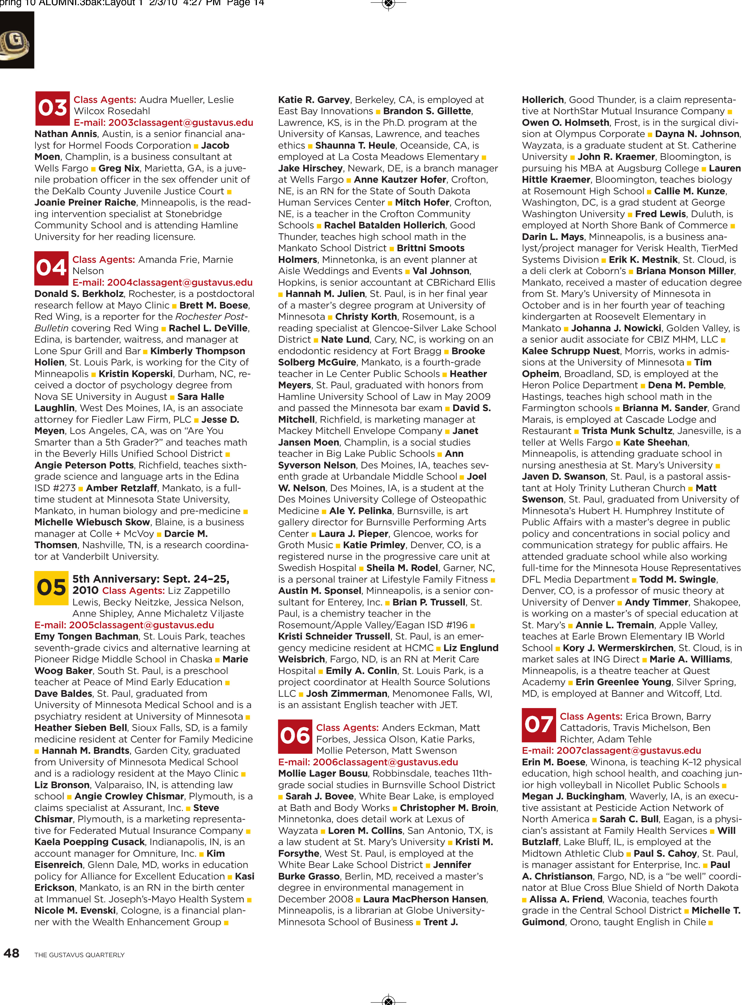 quarterly page