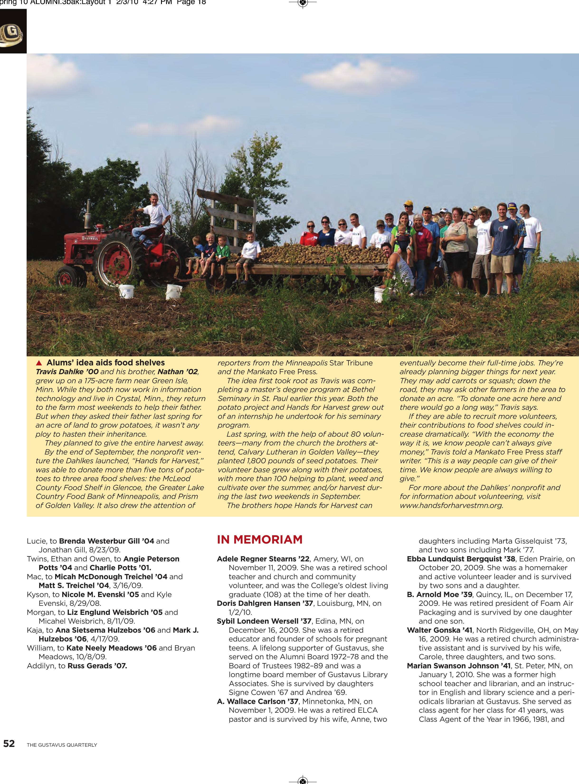 quarterly page