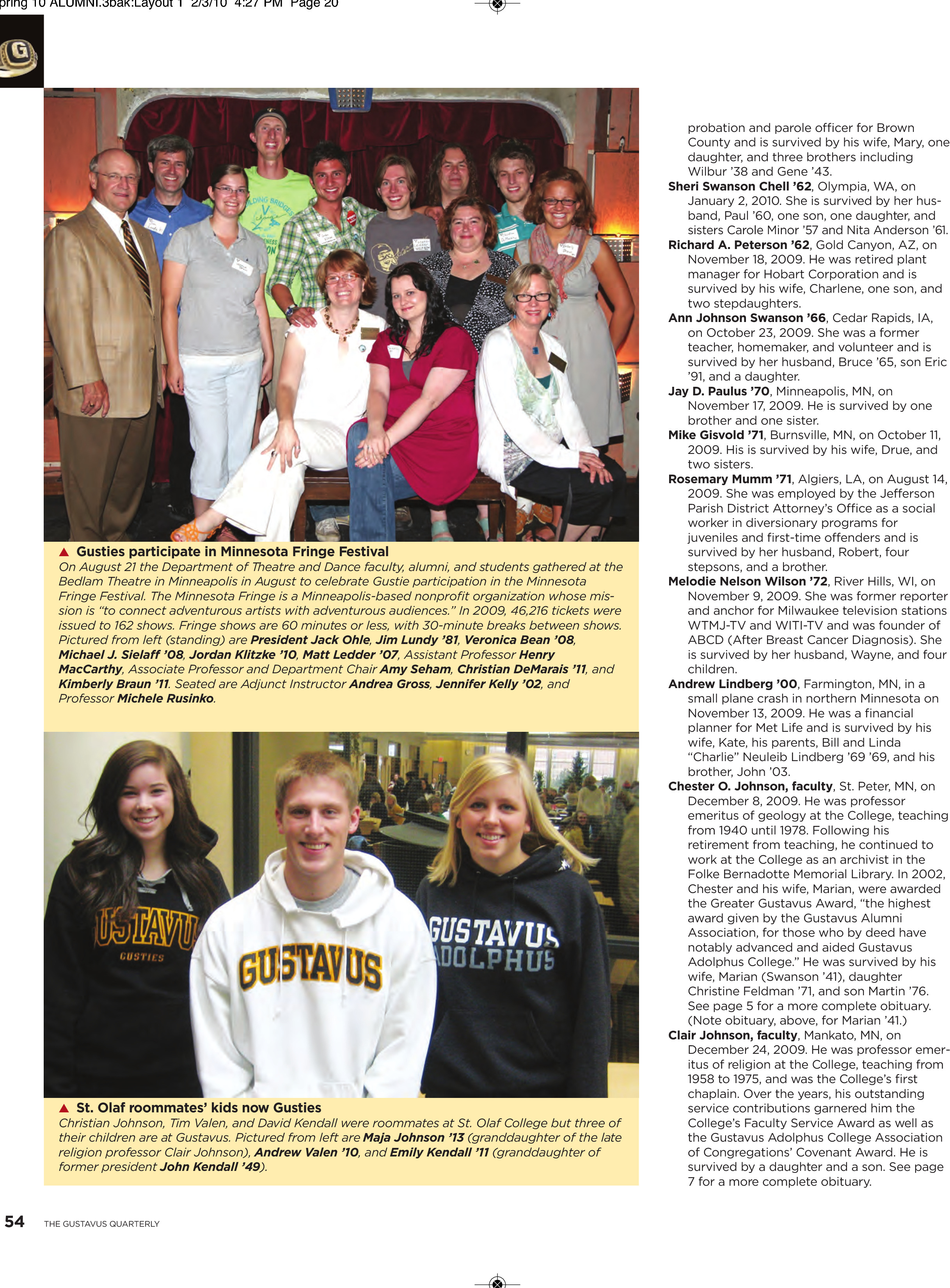 quarterly page