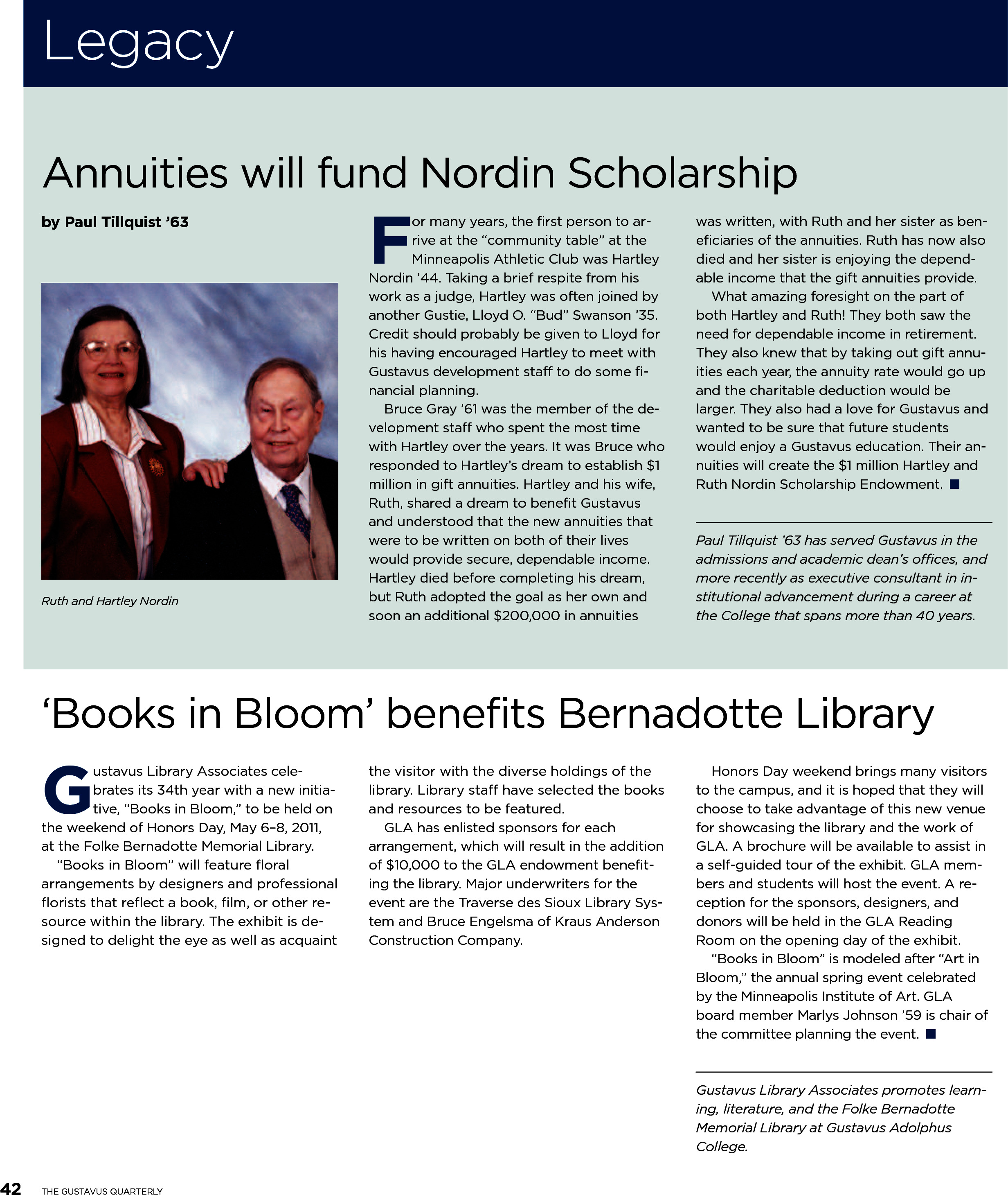 quarterly page