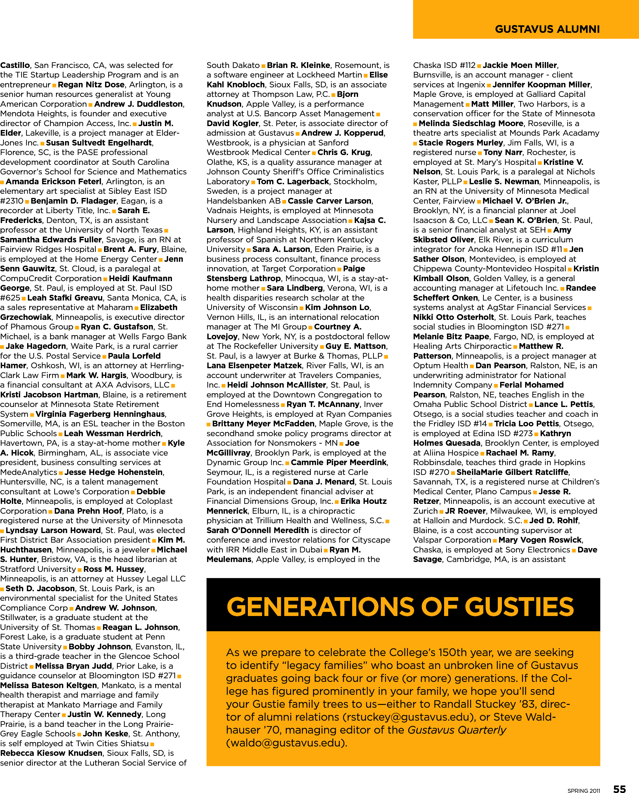 quarterly page