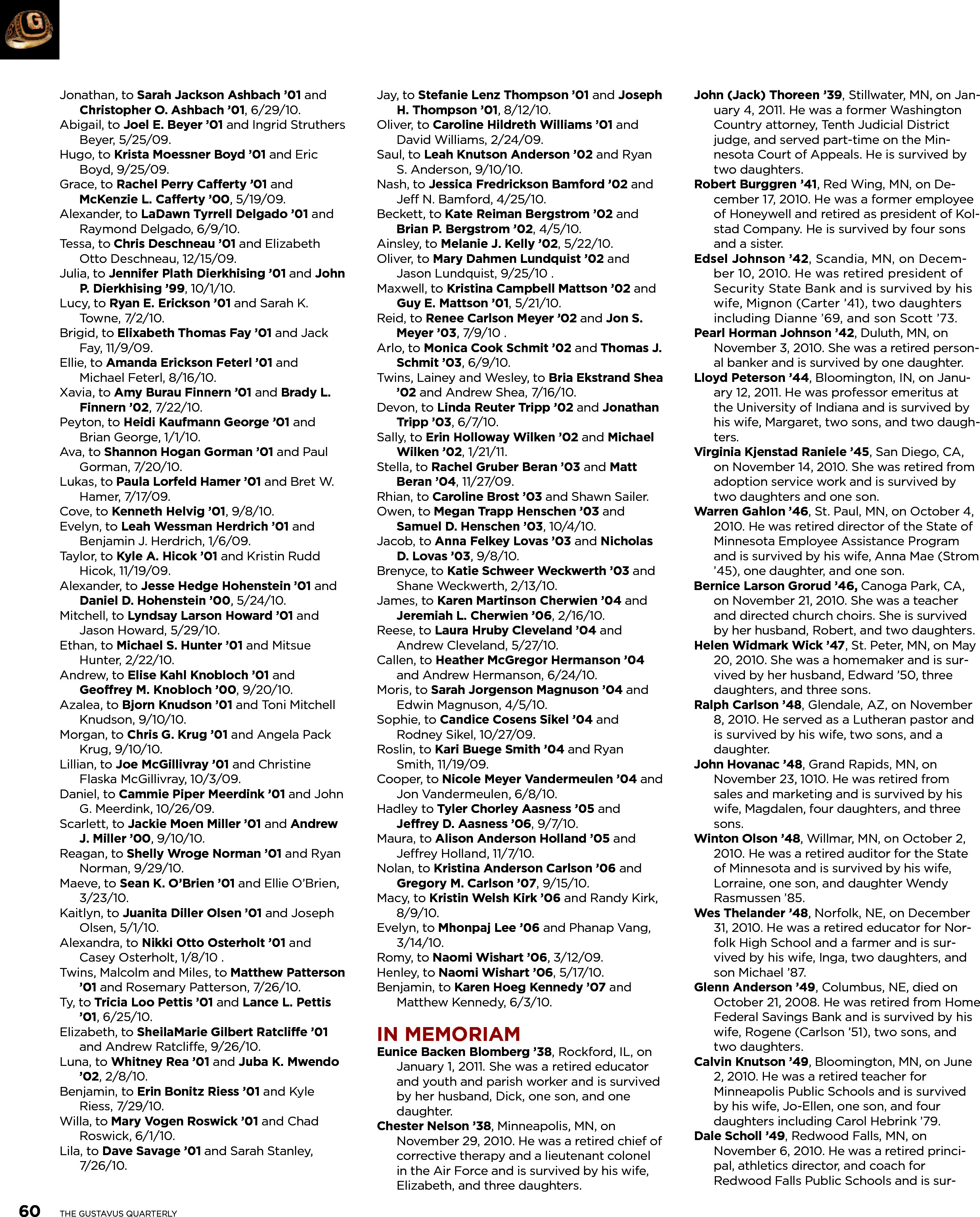 quarterly page
