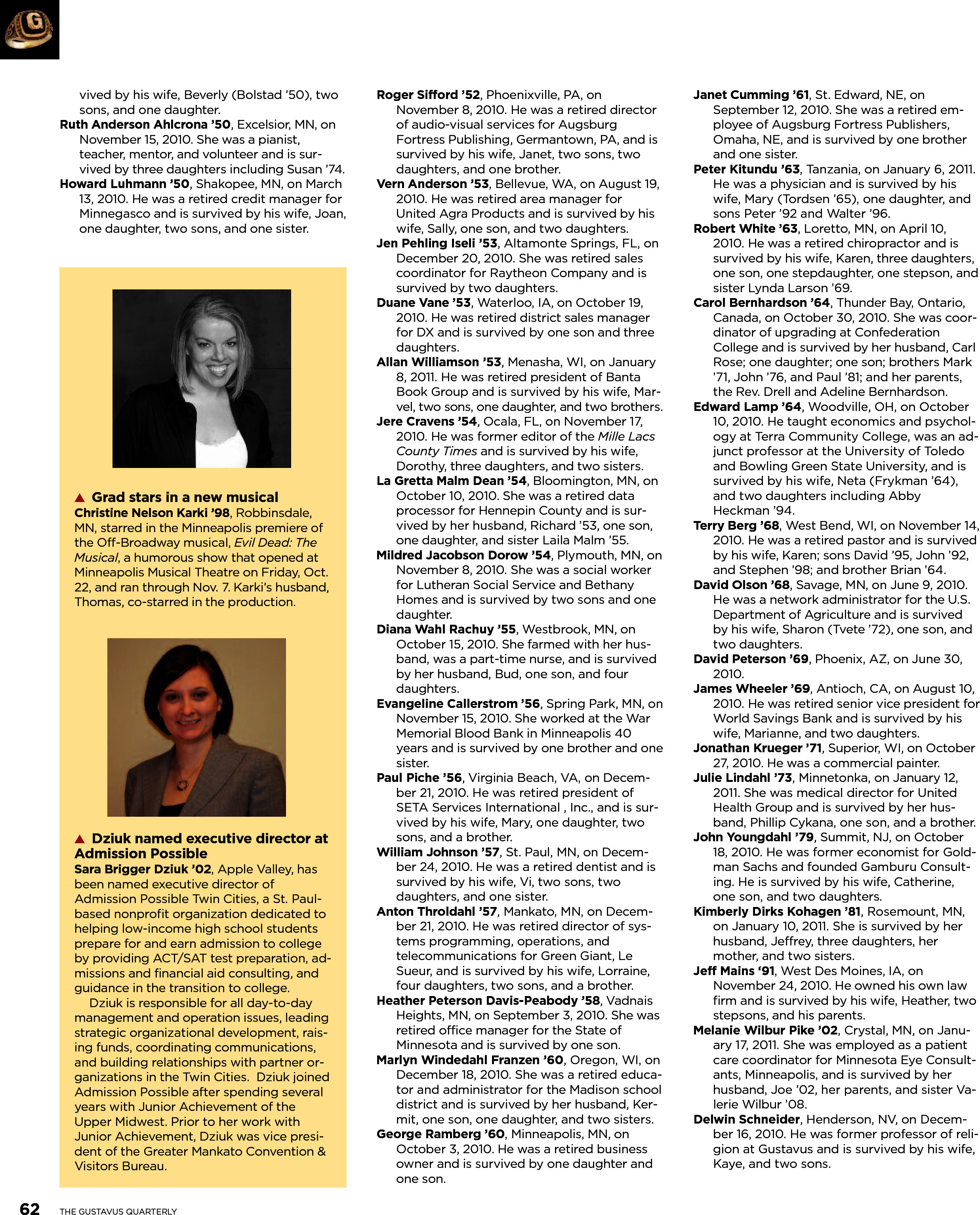 quarterly page