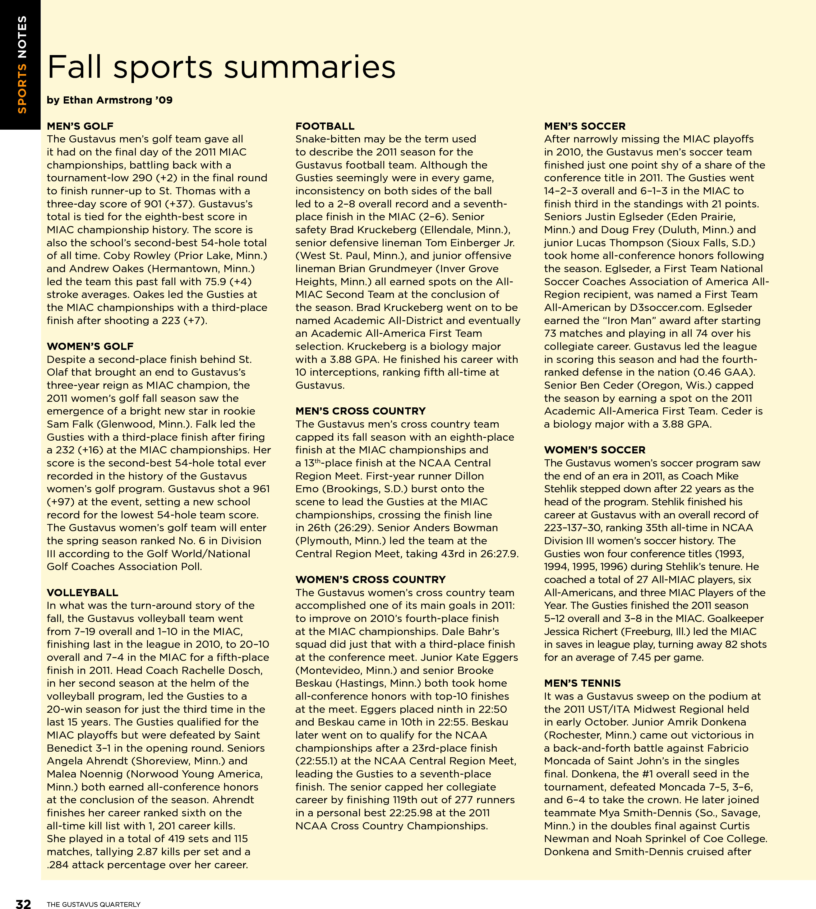 quarterly page
