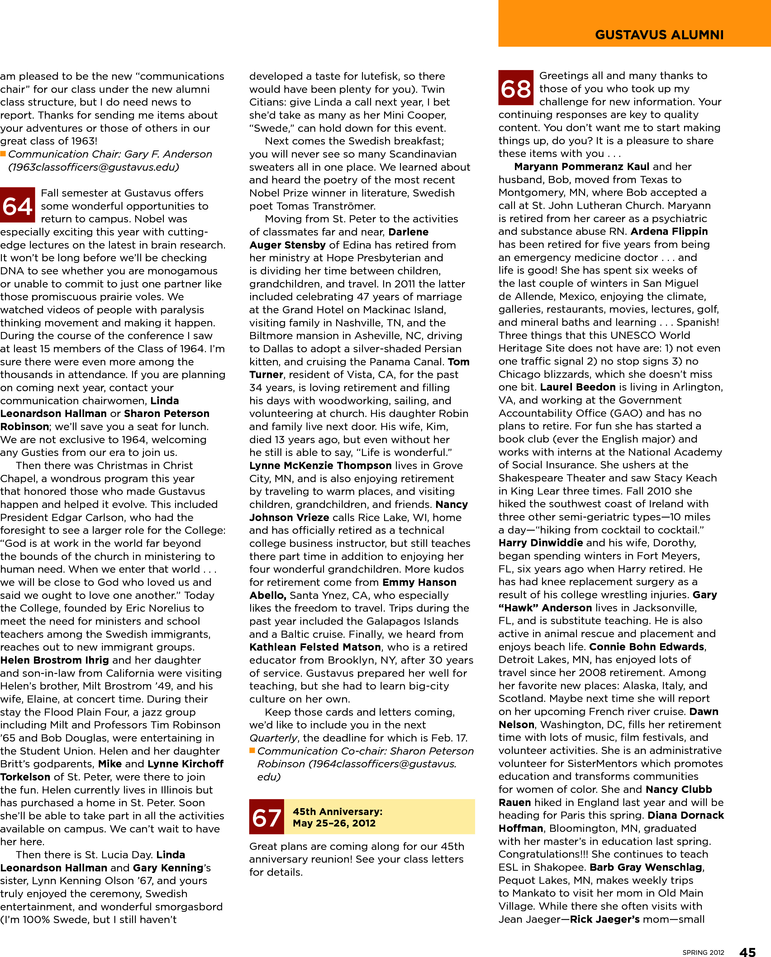 quarterly page
